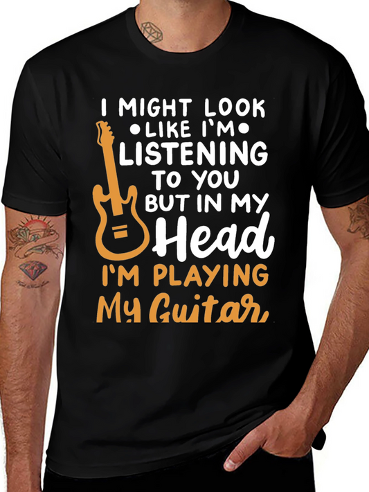Guitar Lover T-Shirt - In My Head Im Playing Guitar