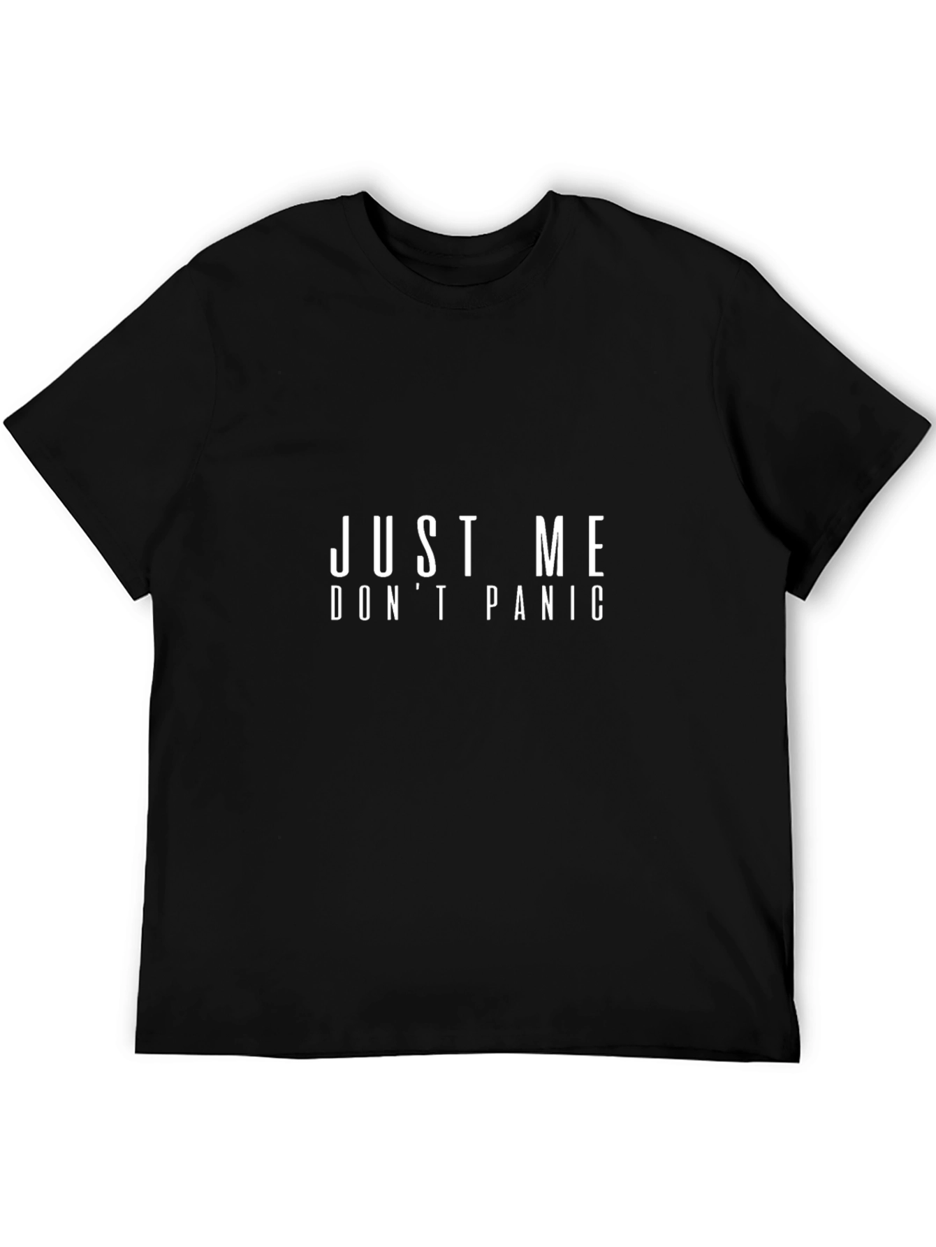 Just Me Dont Panic Graphic Tee - Black
