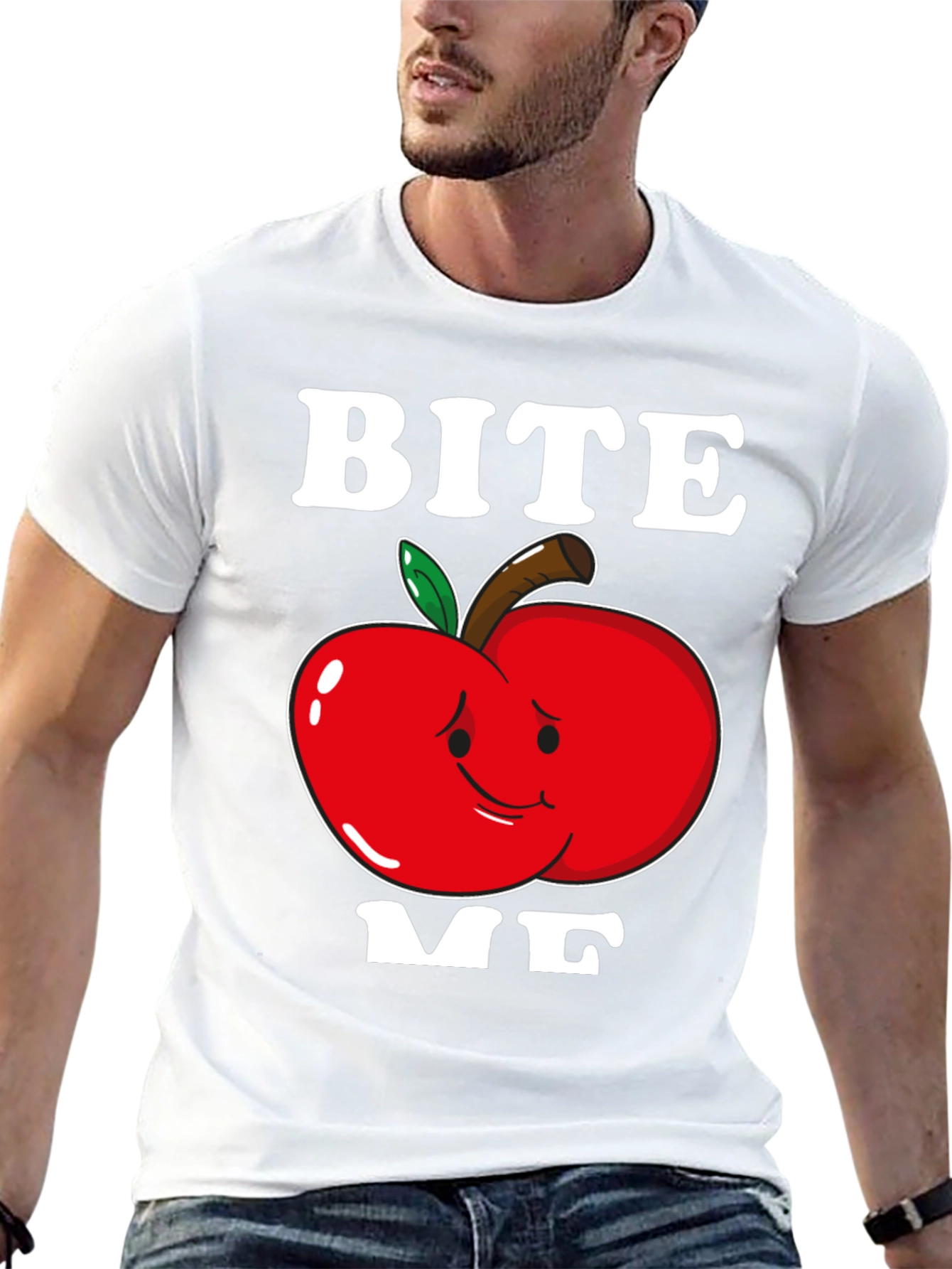 Bite Me Apple T-Shirt - Funny Graphic Tee