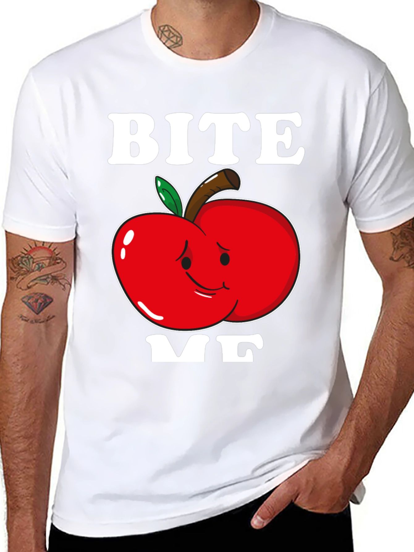 Bite Me Apple T-Shirt - Funny Graphic Tee