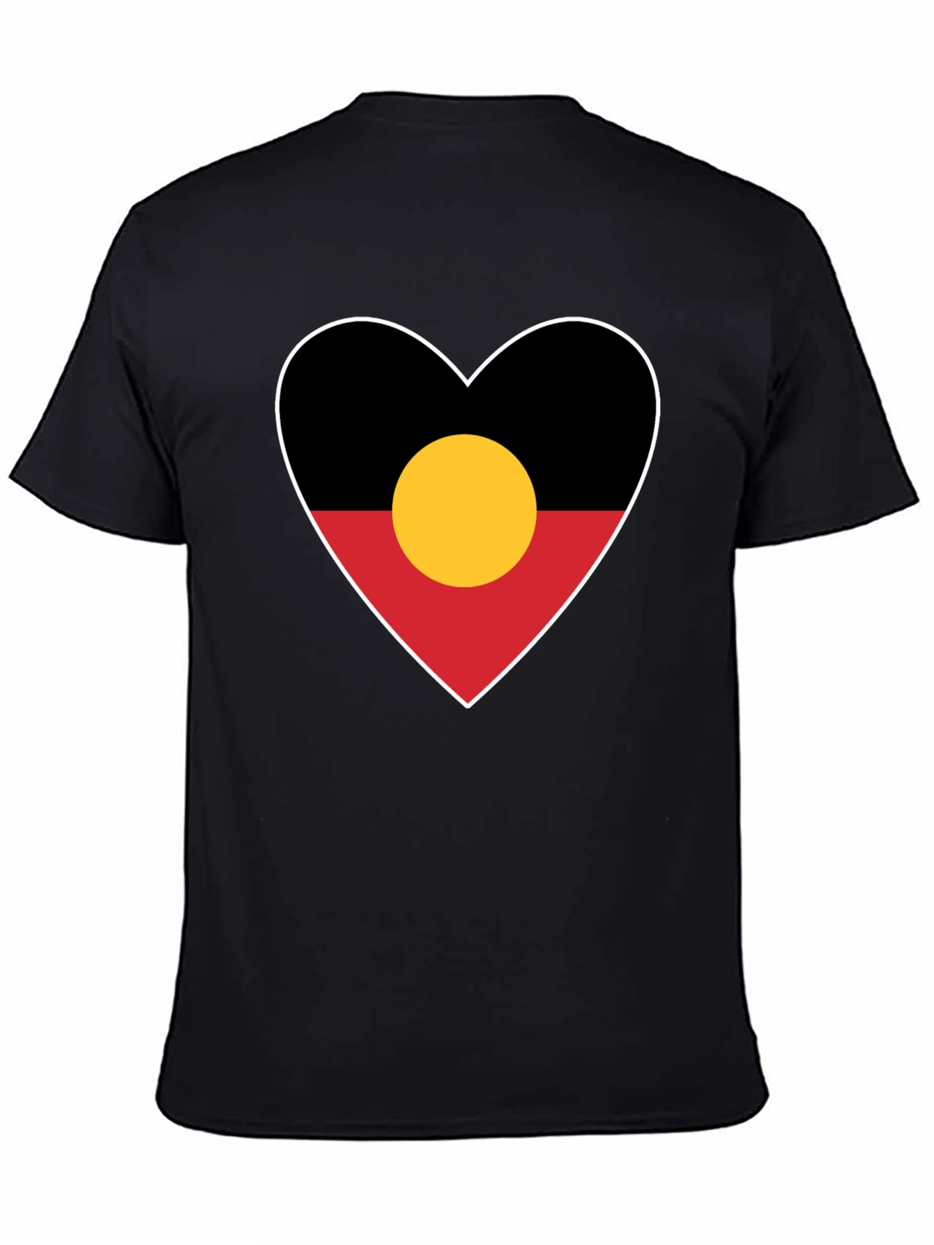 Aboriginal Flag Heart Graphic T-Shirt