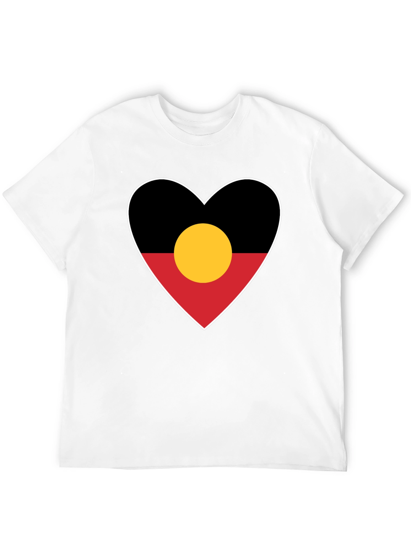 Aboriginal Flag Heart Graphic T-Shirt