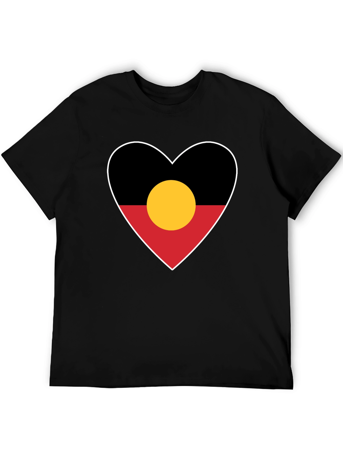 Aboriginal Flag Heart Graphic T-Shirt