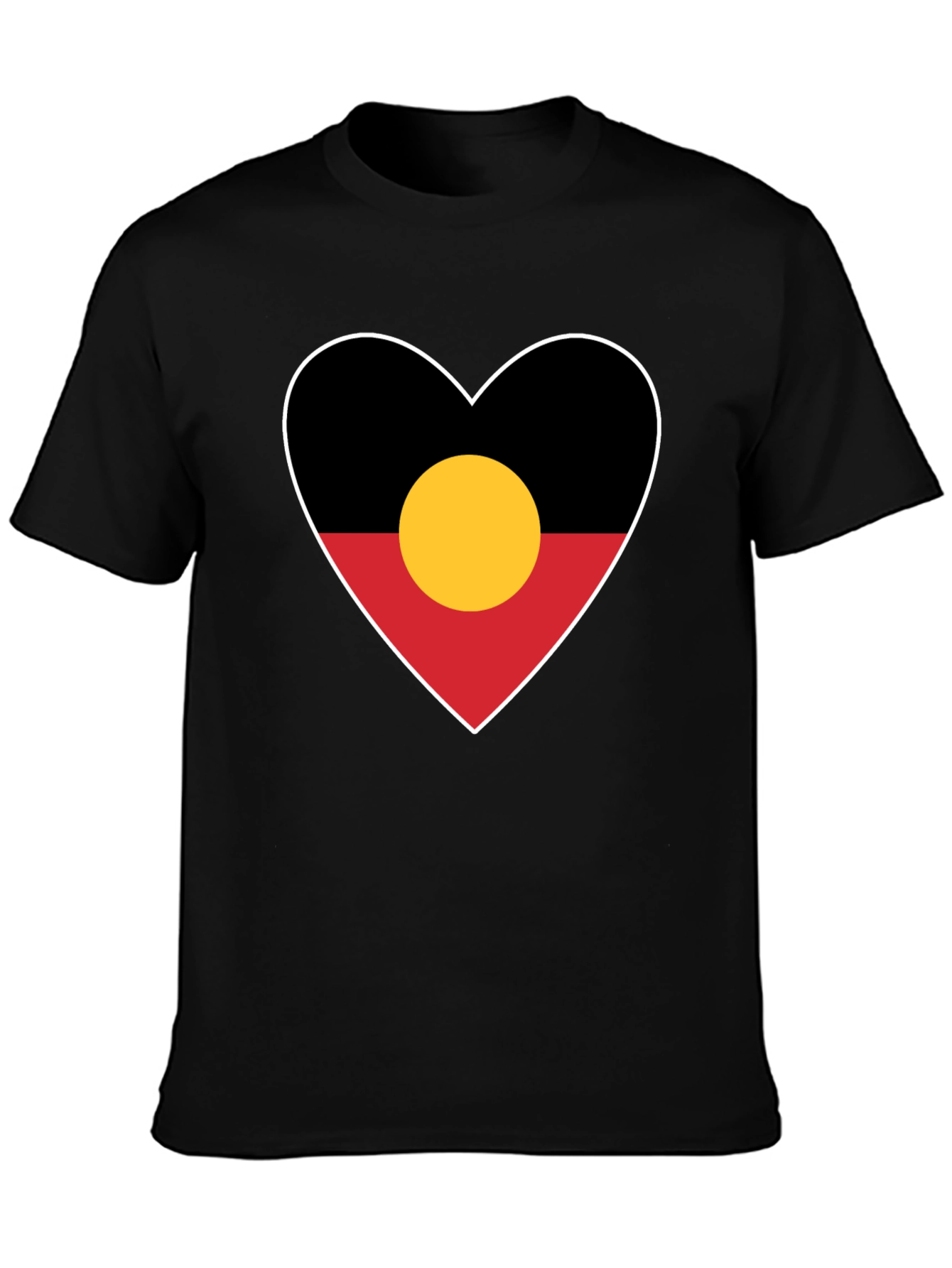 Aboriginal Flag Heart Graphic T-Shirt