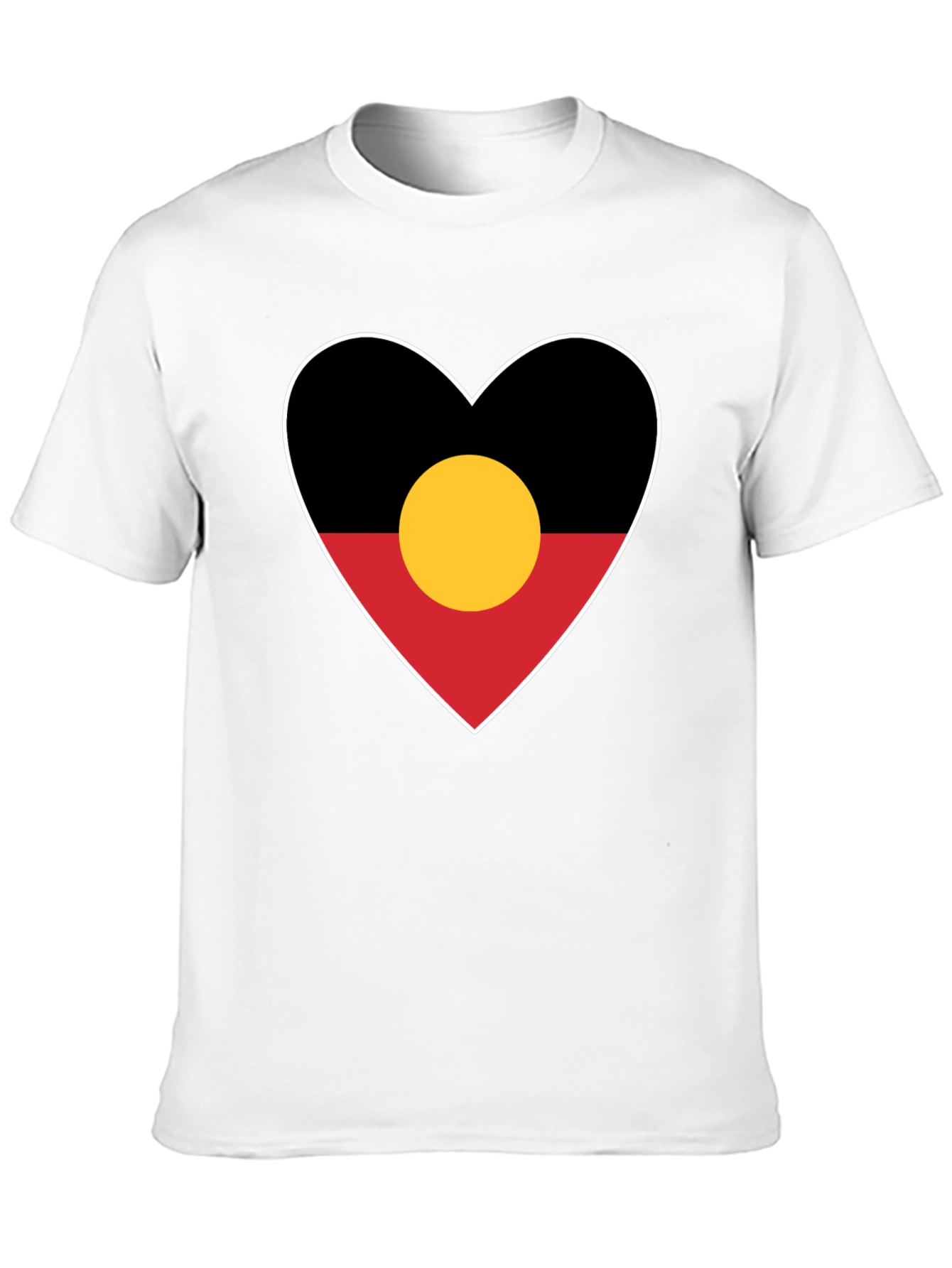 Aboriginal Flag Heart Graphic T-Shirt