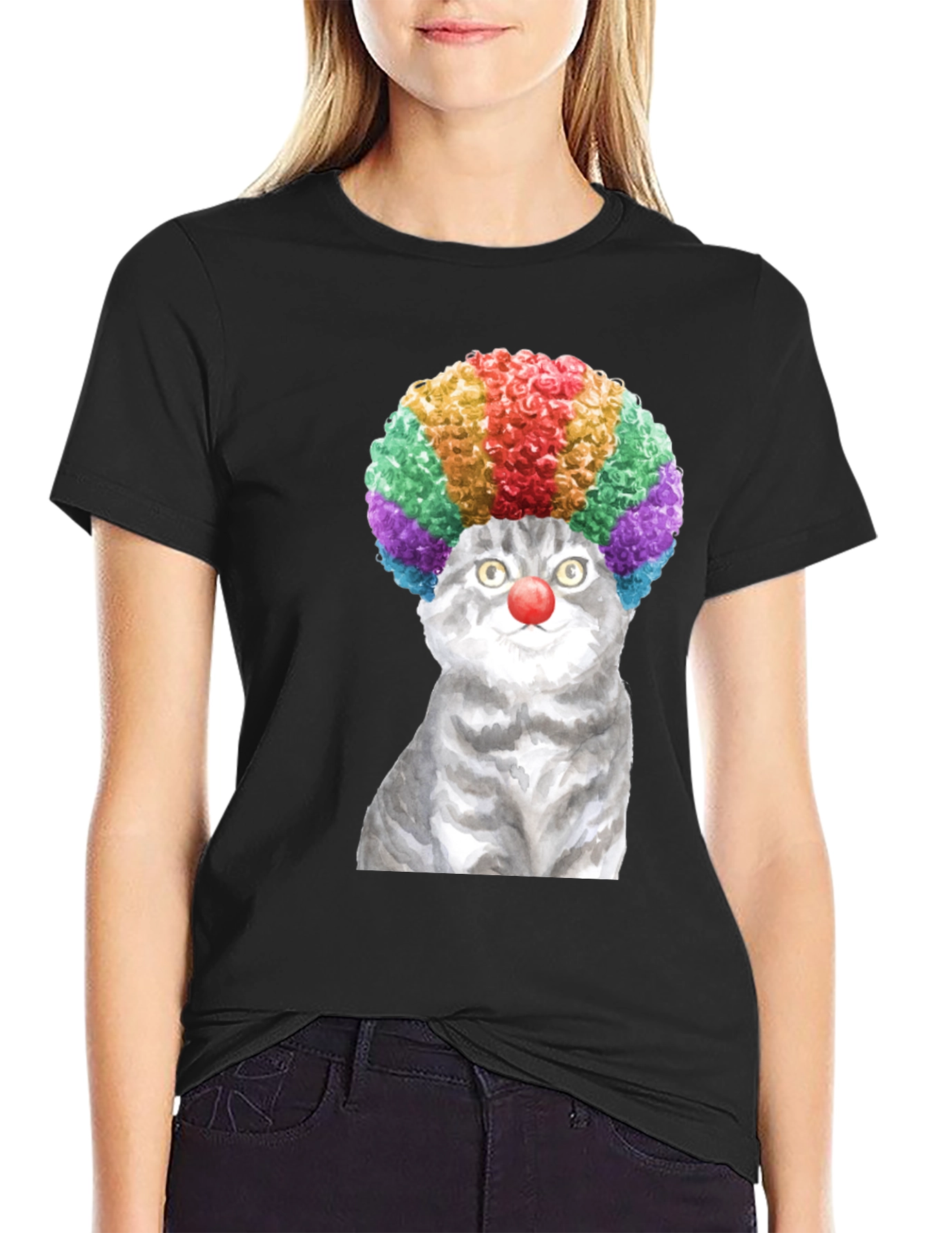 Clown Cat Graphic Tee - Fun & Unique T-Shirt