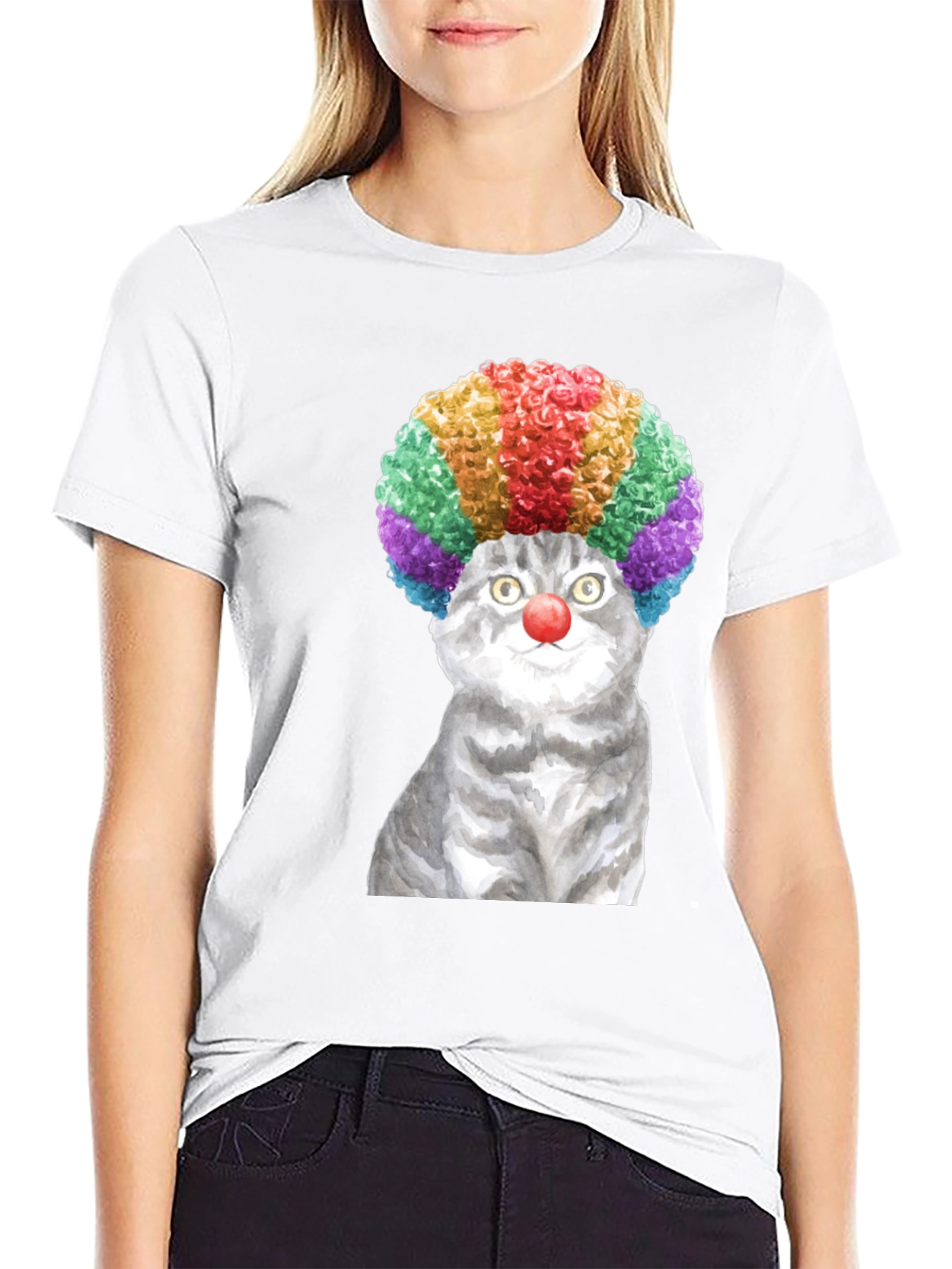 Clown Cat Graphic Tee - Fun & Unique T-Shirt