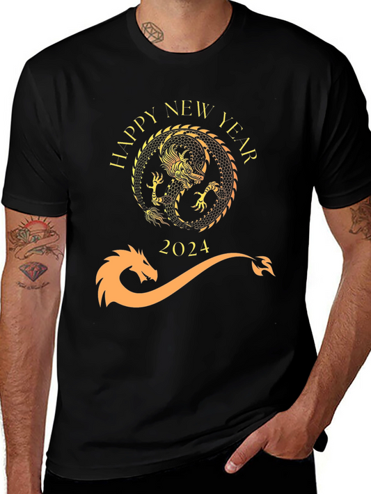 Happy New Year 2024 Dragon Graphic Tee