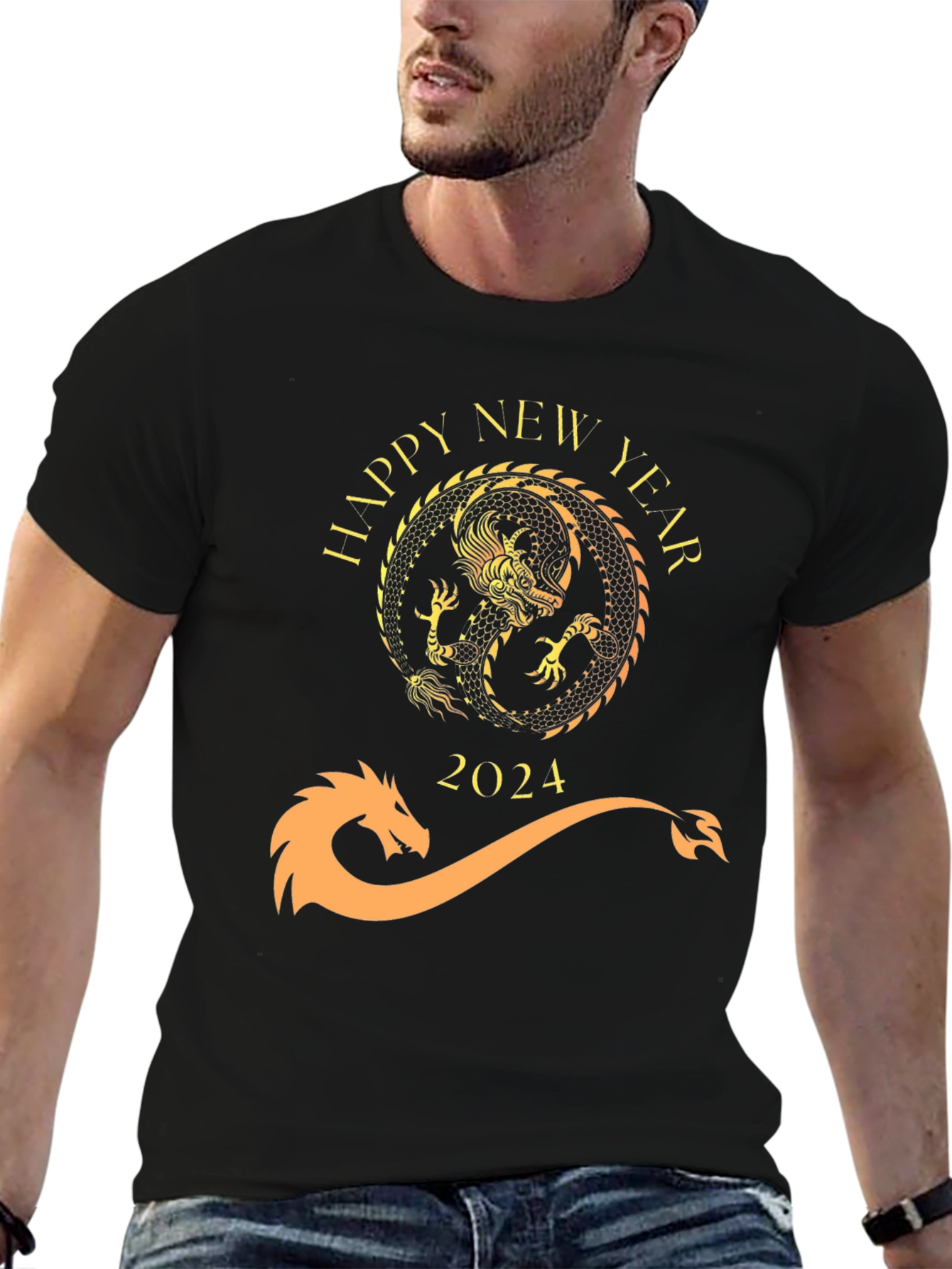 Happy New Year 2024 Dragon Graphic Tee