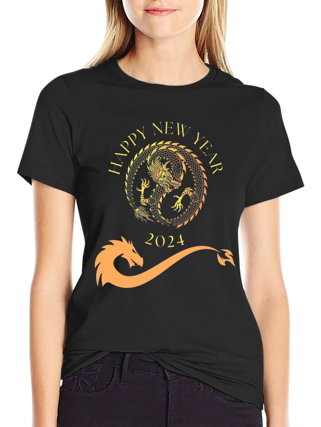 Happy New Year 2024 Dragon Graphic Tee