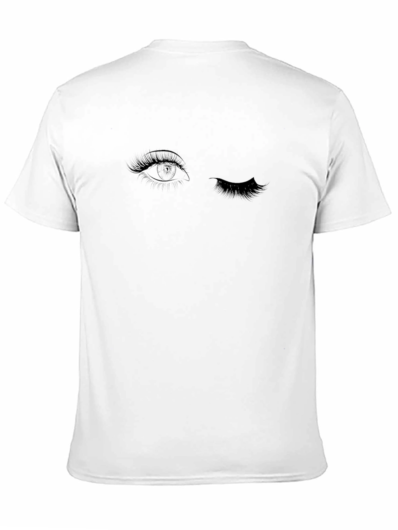 Winking Eye Graphic Tee - Black Cotton T-Shirt