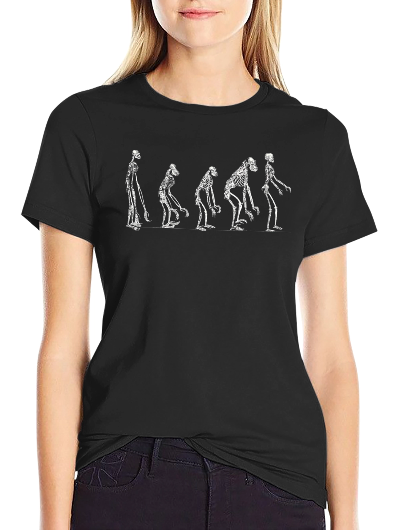 Evolution Skeletons Graphic Print Tee