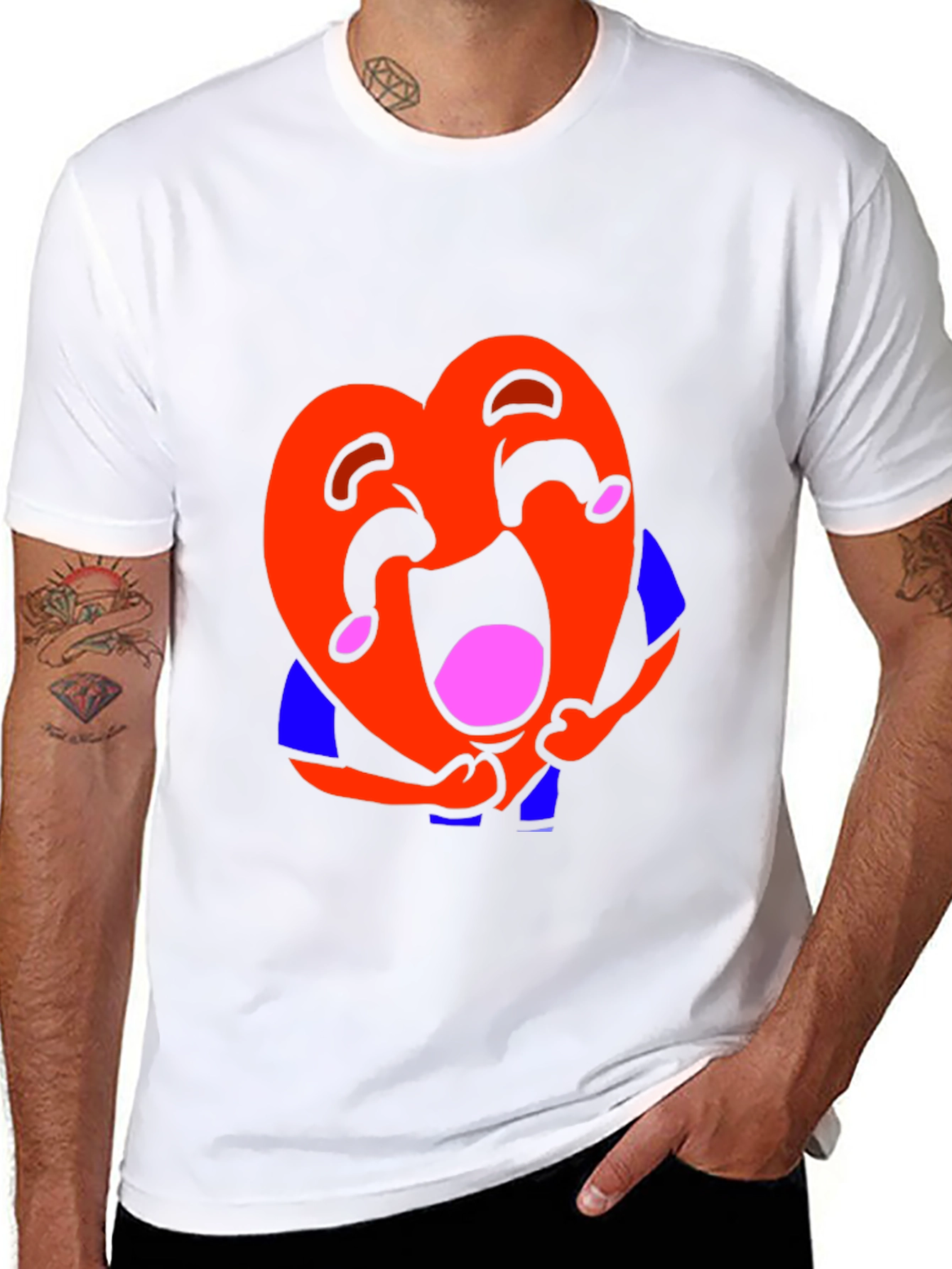 Laughing Heart Graphic Tee - Black Unisex T-Shirt