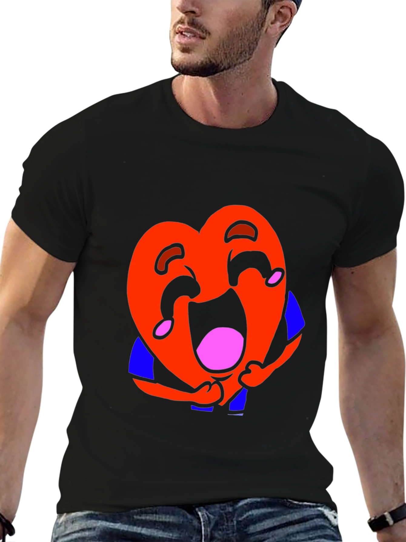 Laughing Heart Graphic Tee - Black Unisex T-Shirt