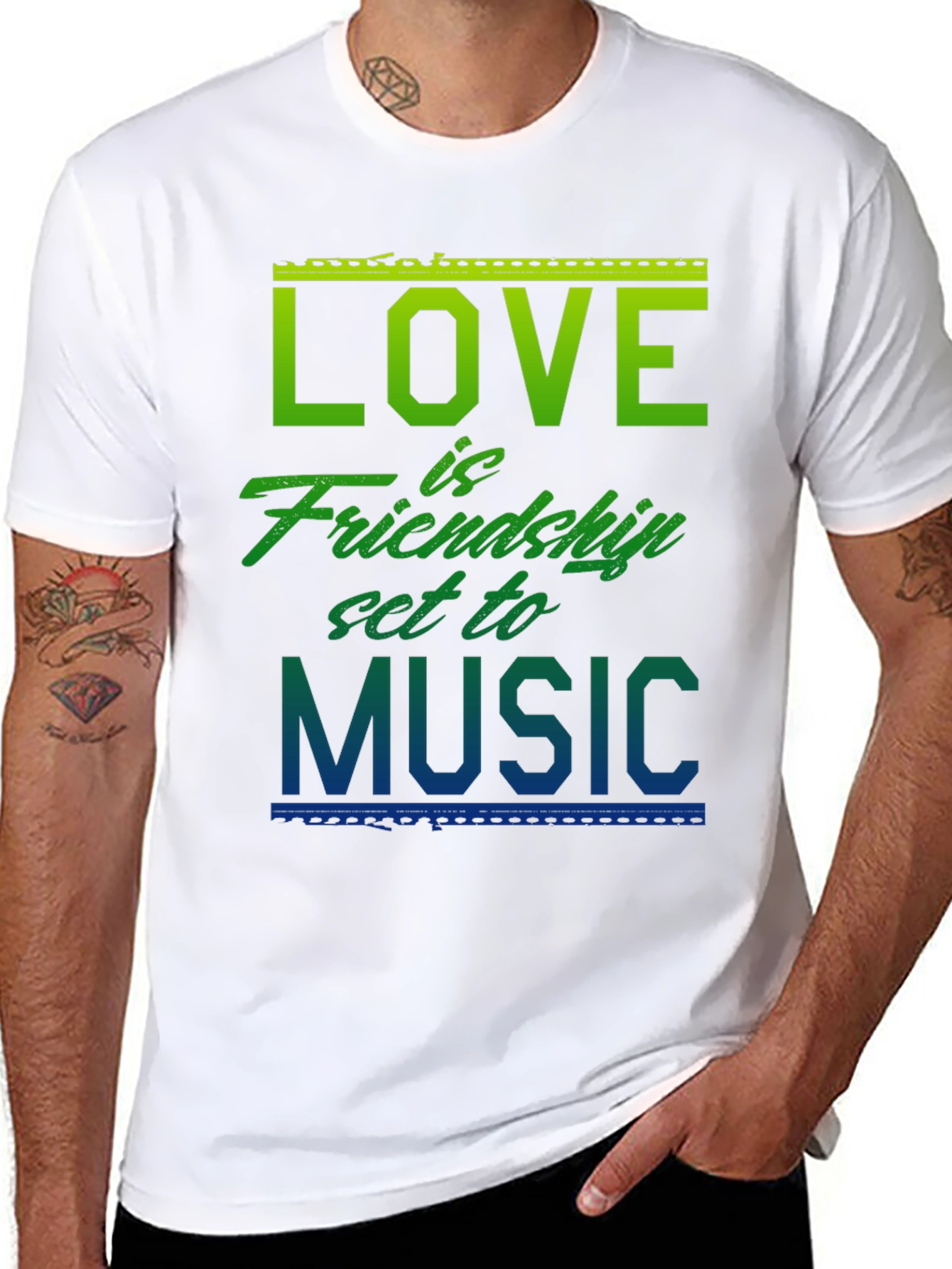 Love Friendship Music Graphic T-Shirt