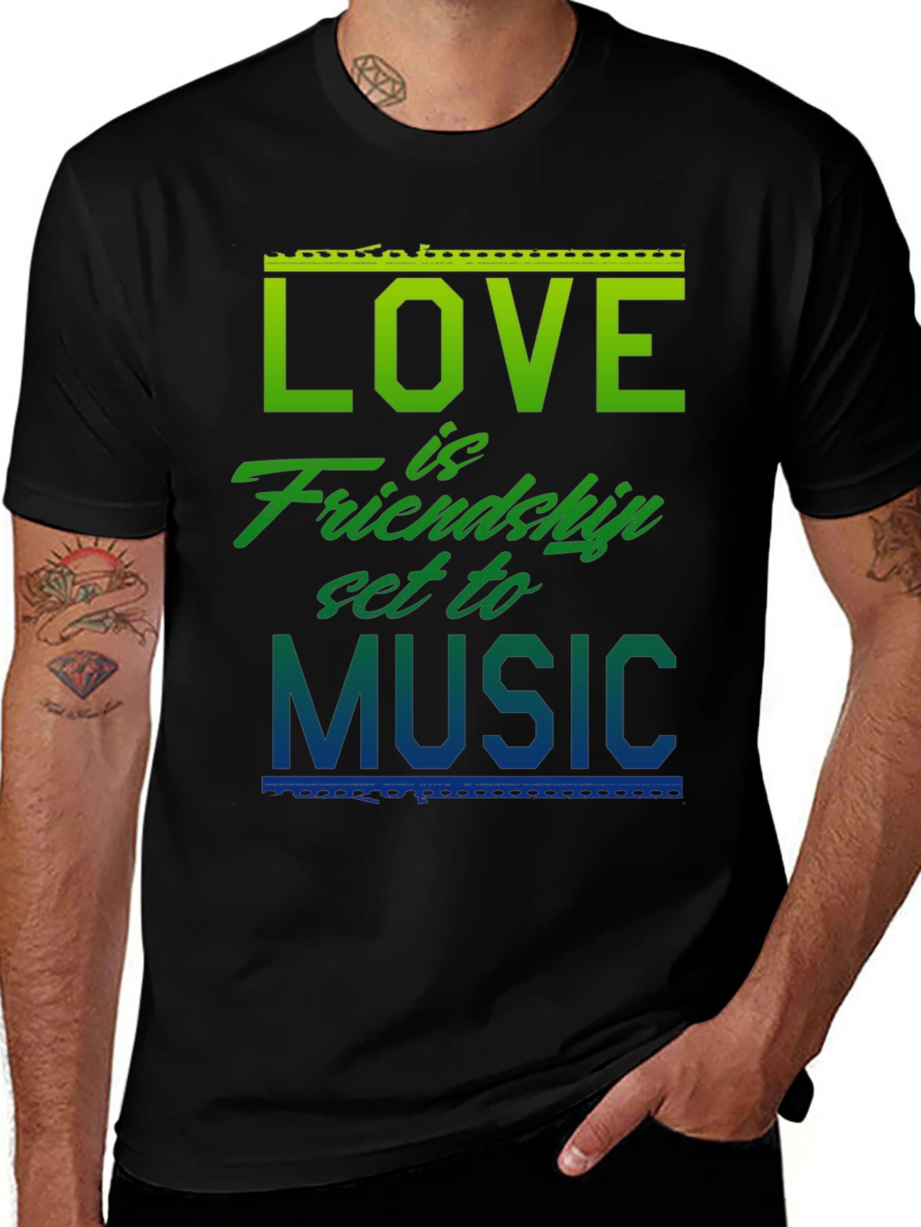 Love Friendship Music Graphic T-Shirt