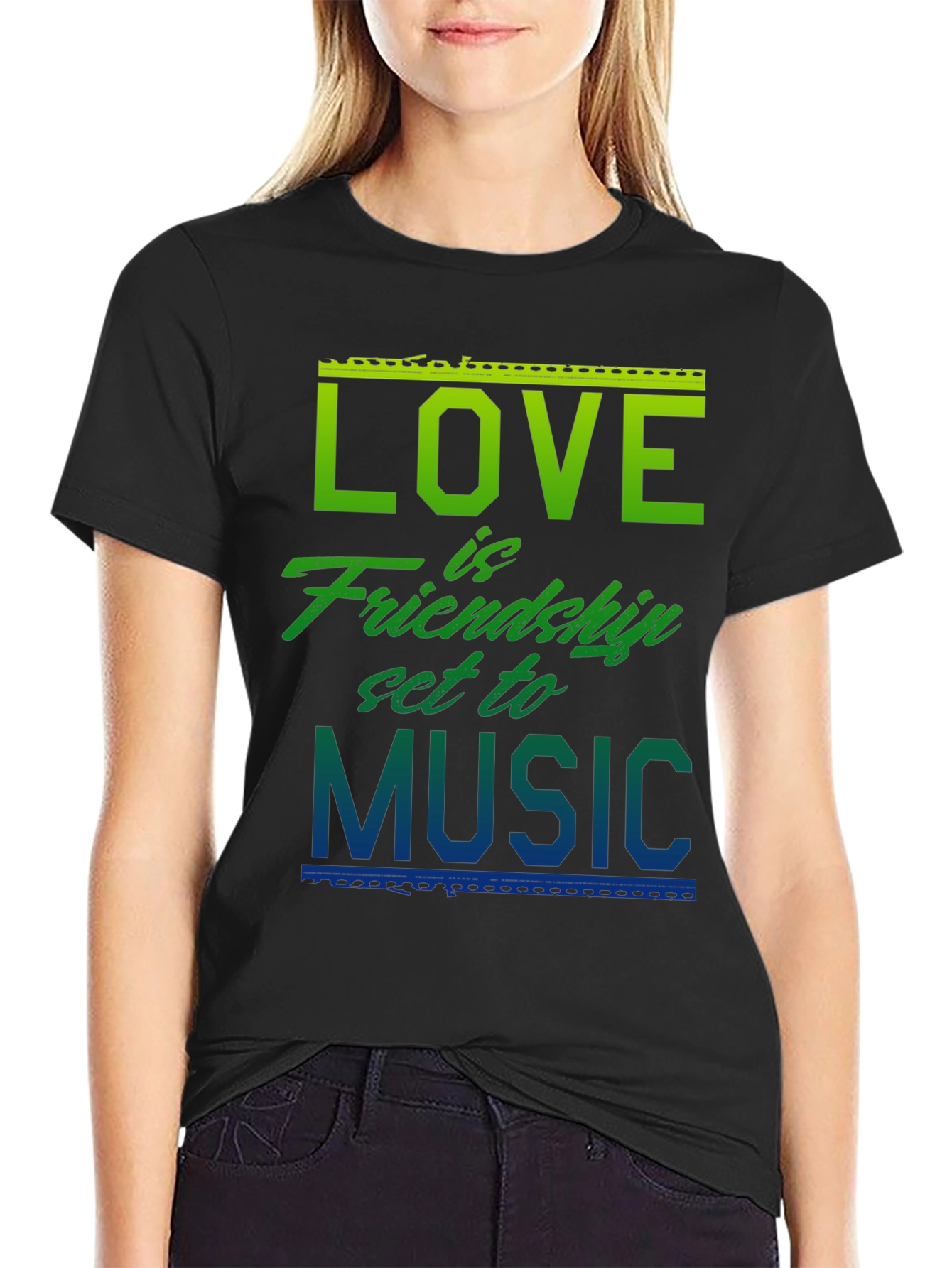Love Friendship Music Graphic T-Shirt