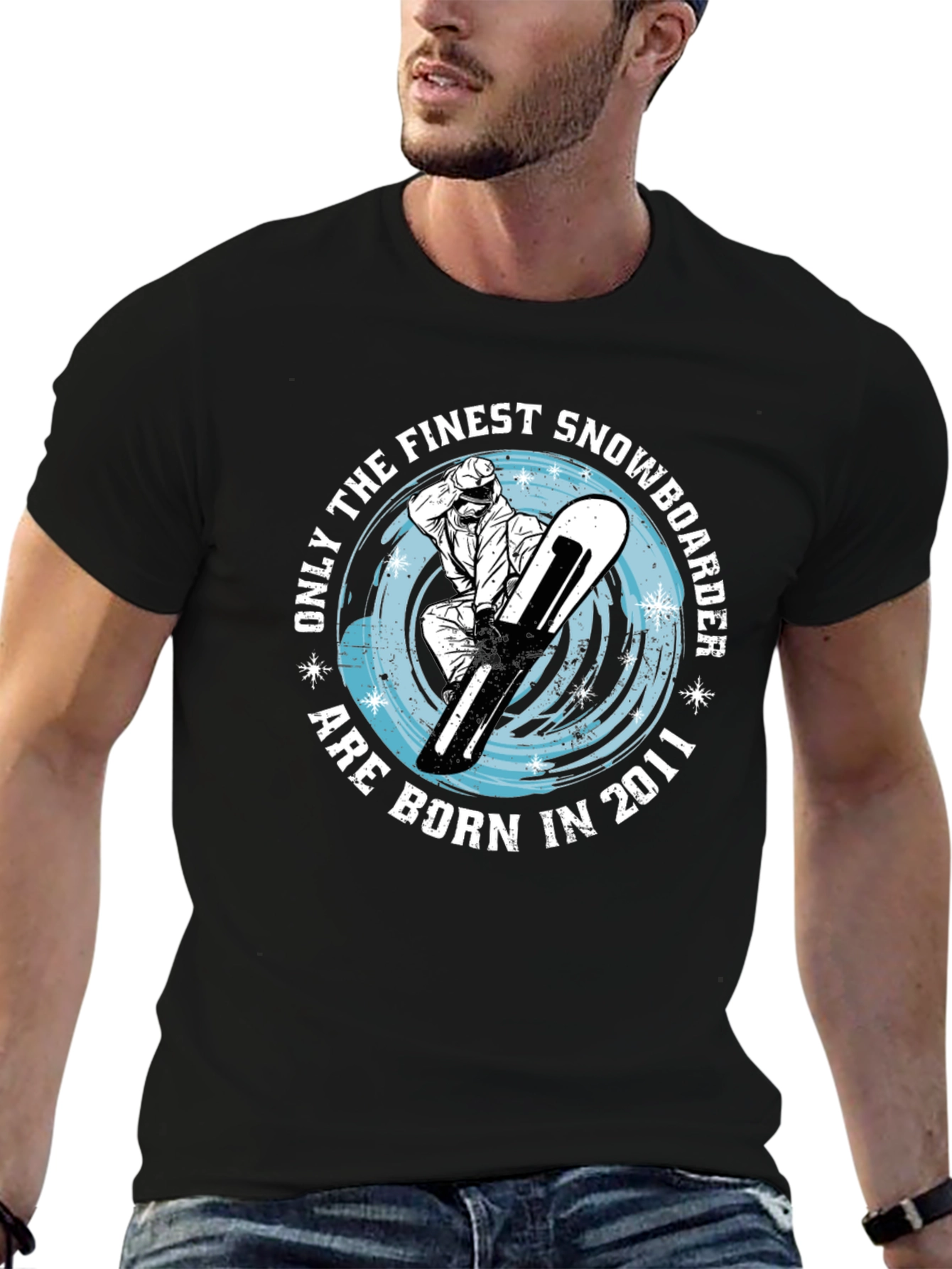Finest Snowboarder Born in 2011 Black T-Shirt