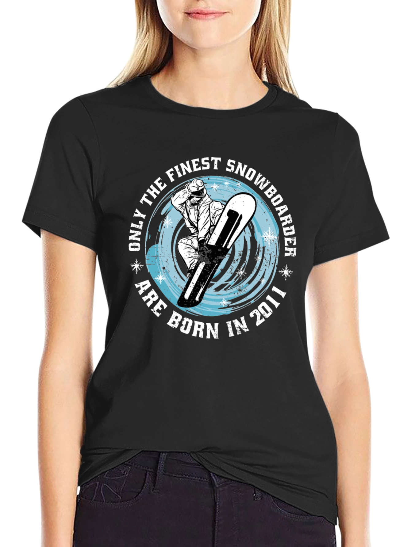 Finest Snowboarder Born in 2011 Black T-Shirt