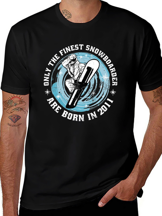 Finest Snowboarder Born in 2011 Black T-Shirt