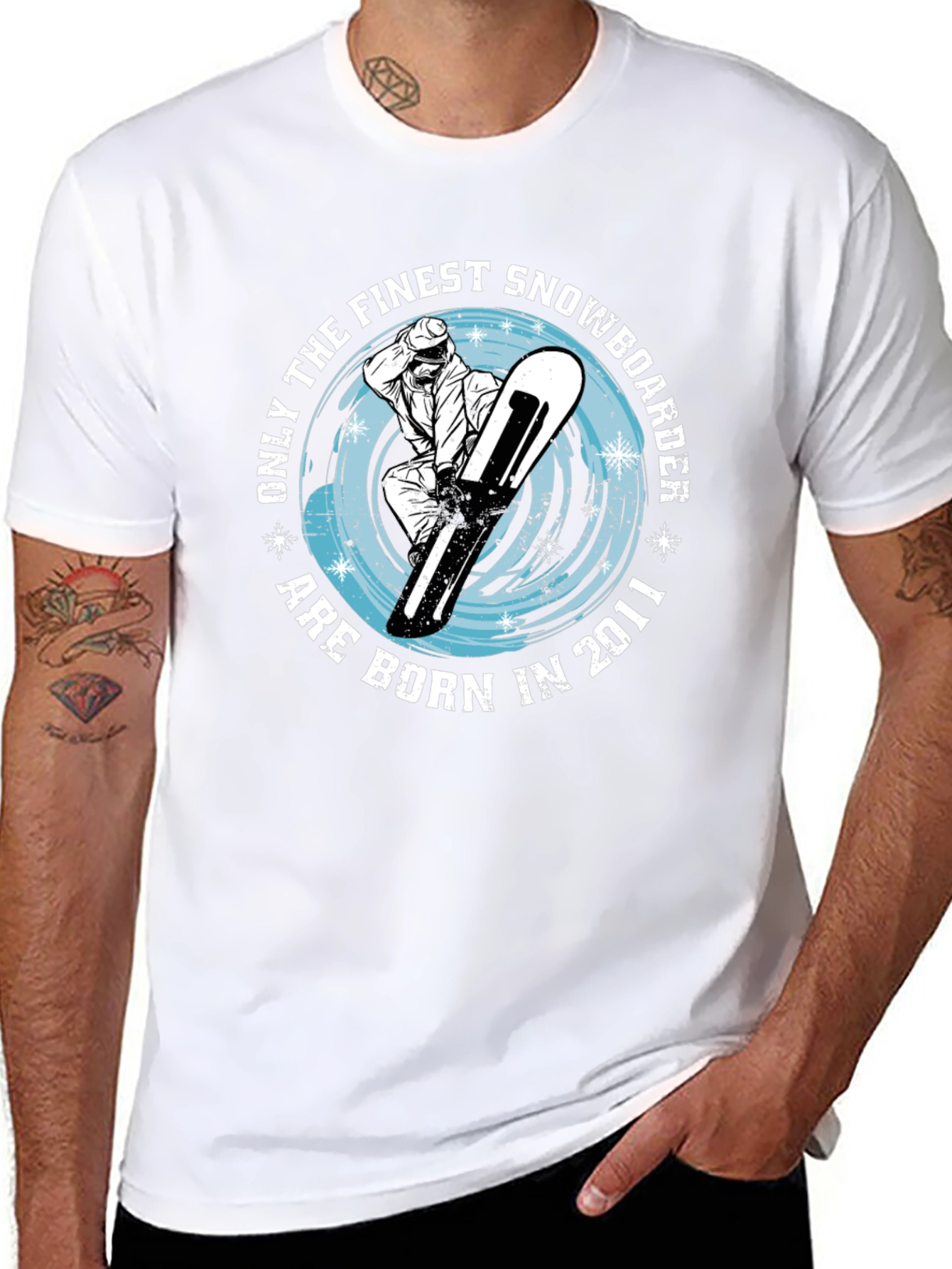 Finest Snowboarder Born in 2011 Black T-Shirt