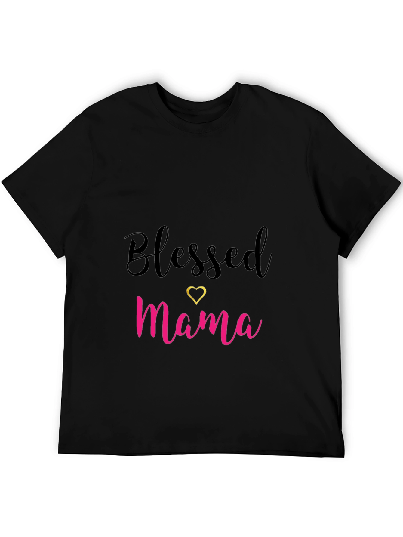 Blessed Mama Black T-Shirt with Heart