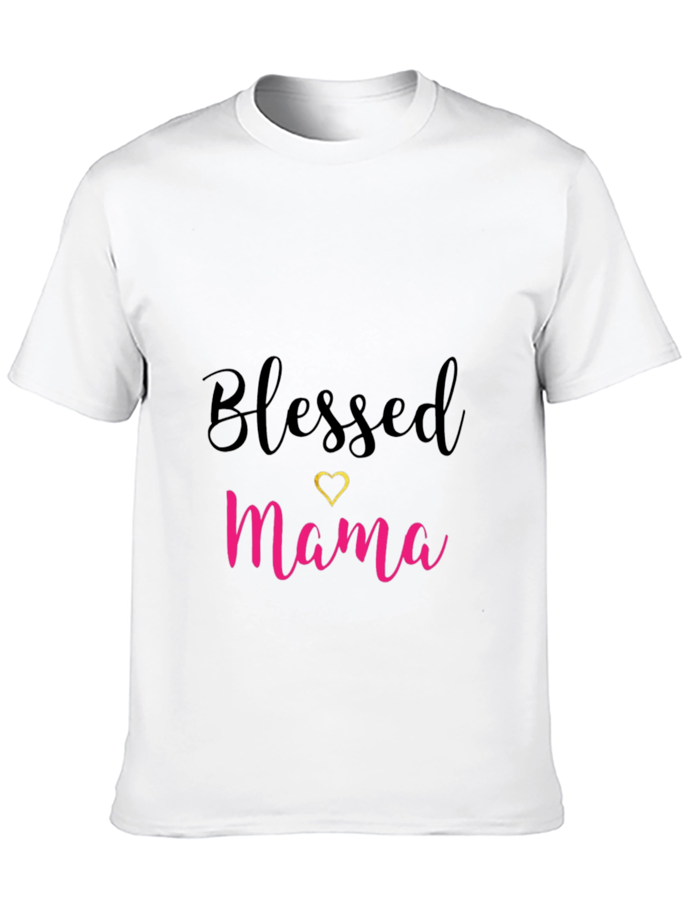 Blessed Mama Black T-Shirt with Heart