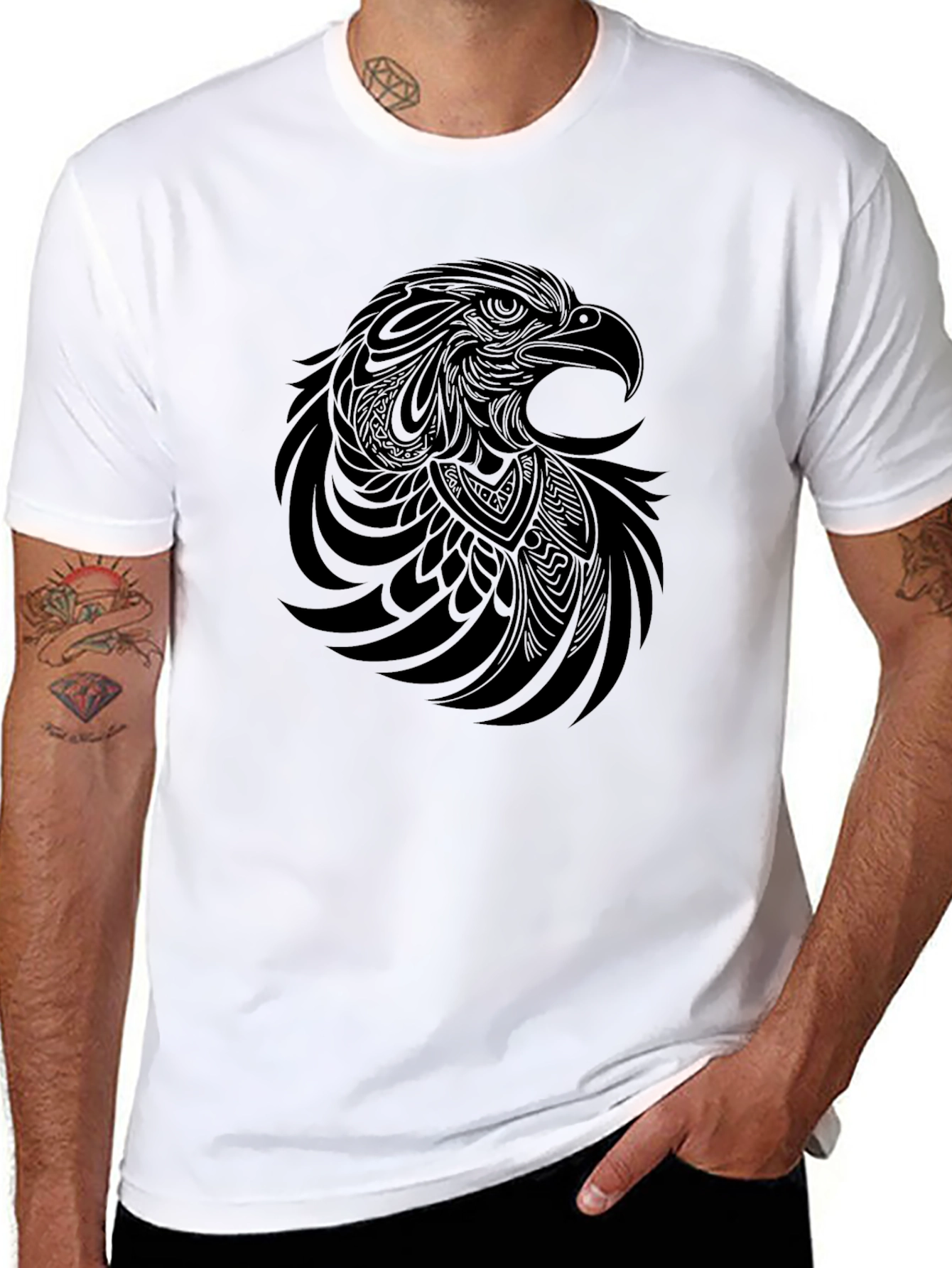 Black Eagle Graphic Tee - Mens Casual Shirt