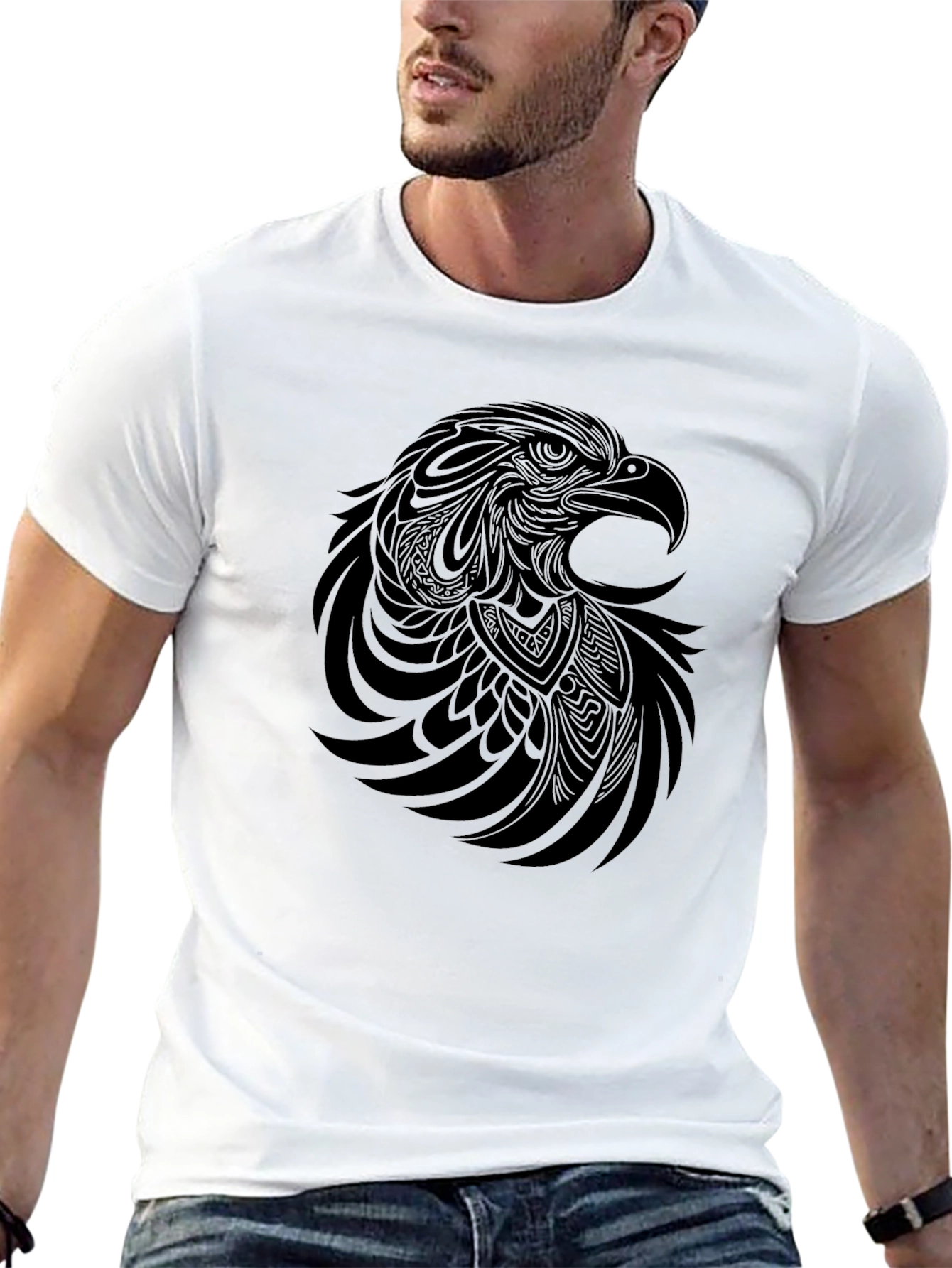 Black Eagle Graphic Tee - Mens Casual Shirt