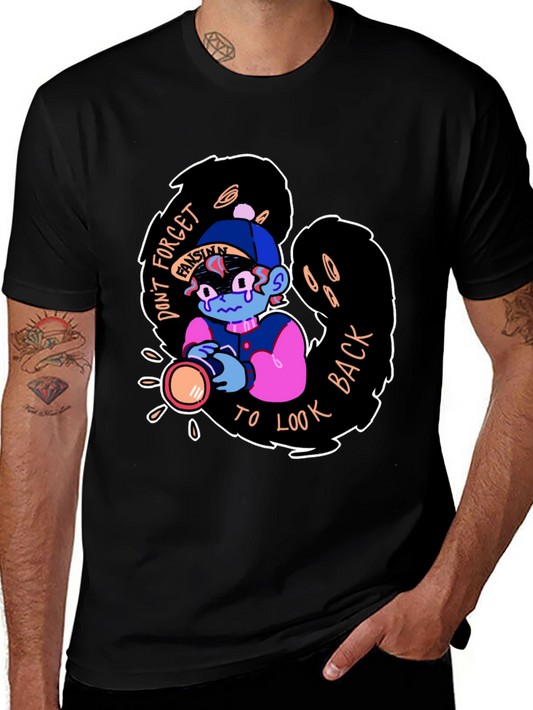 Dont Forget to Look Back Black Graphic Tee