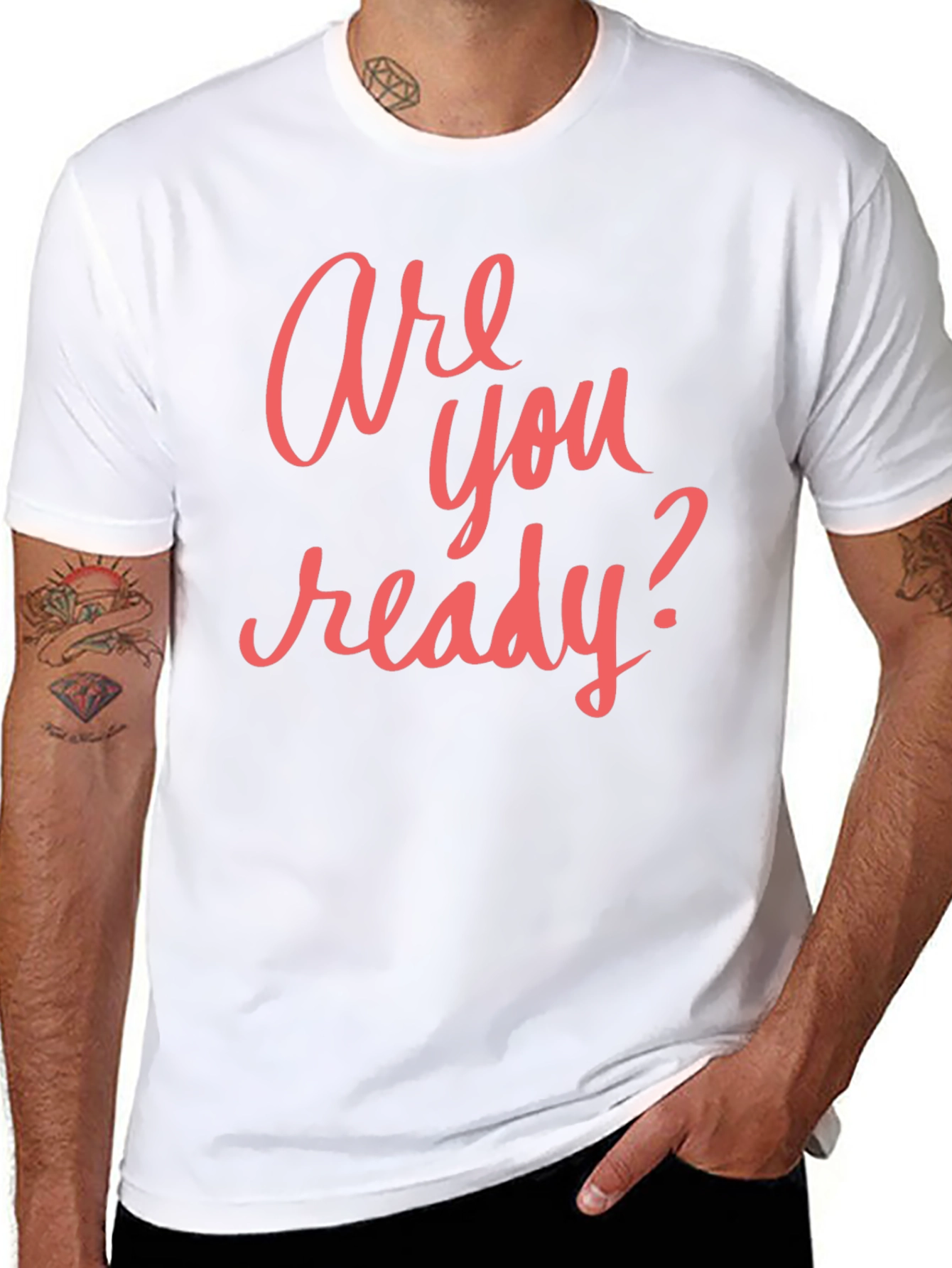 Are You Ready? Graphic T-Shirt - Casual Black Tee