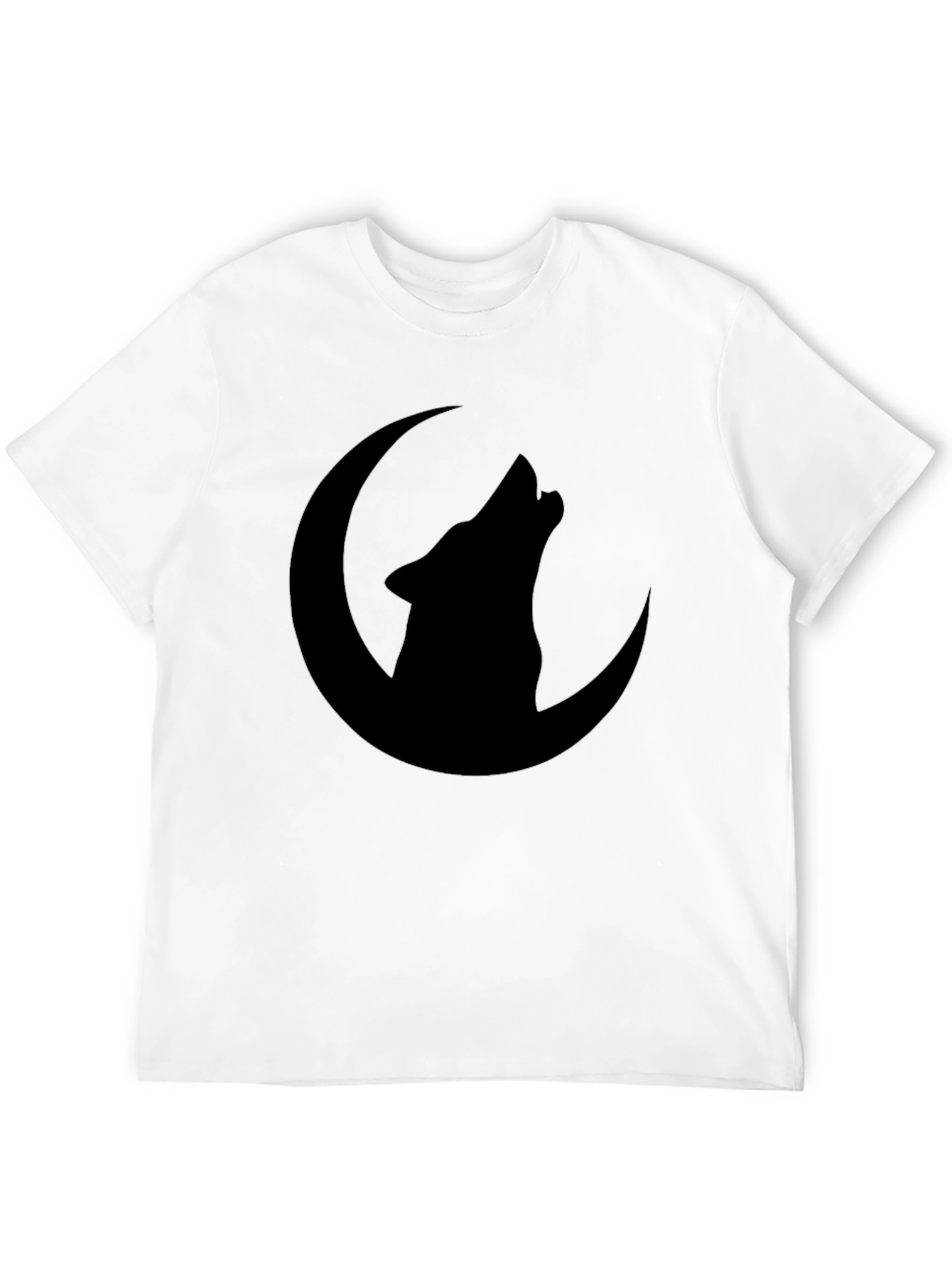 Wolf Moon Graphic Tee - Black Cotton T-Shirt