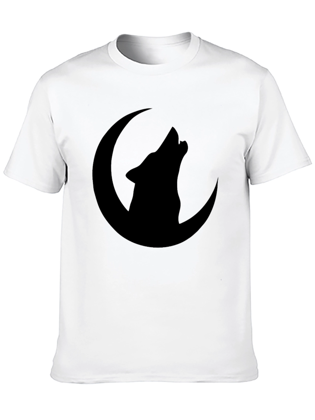 Wolf Moon Graphic Tee - Black Cotton T-Shirt