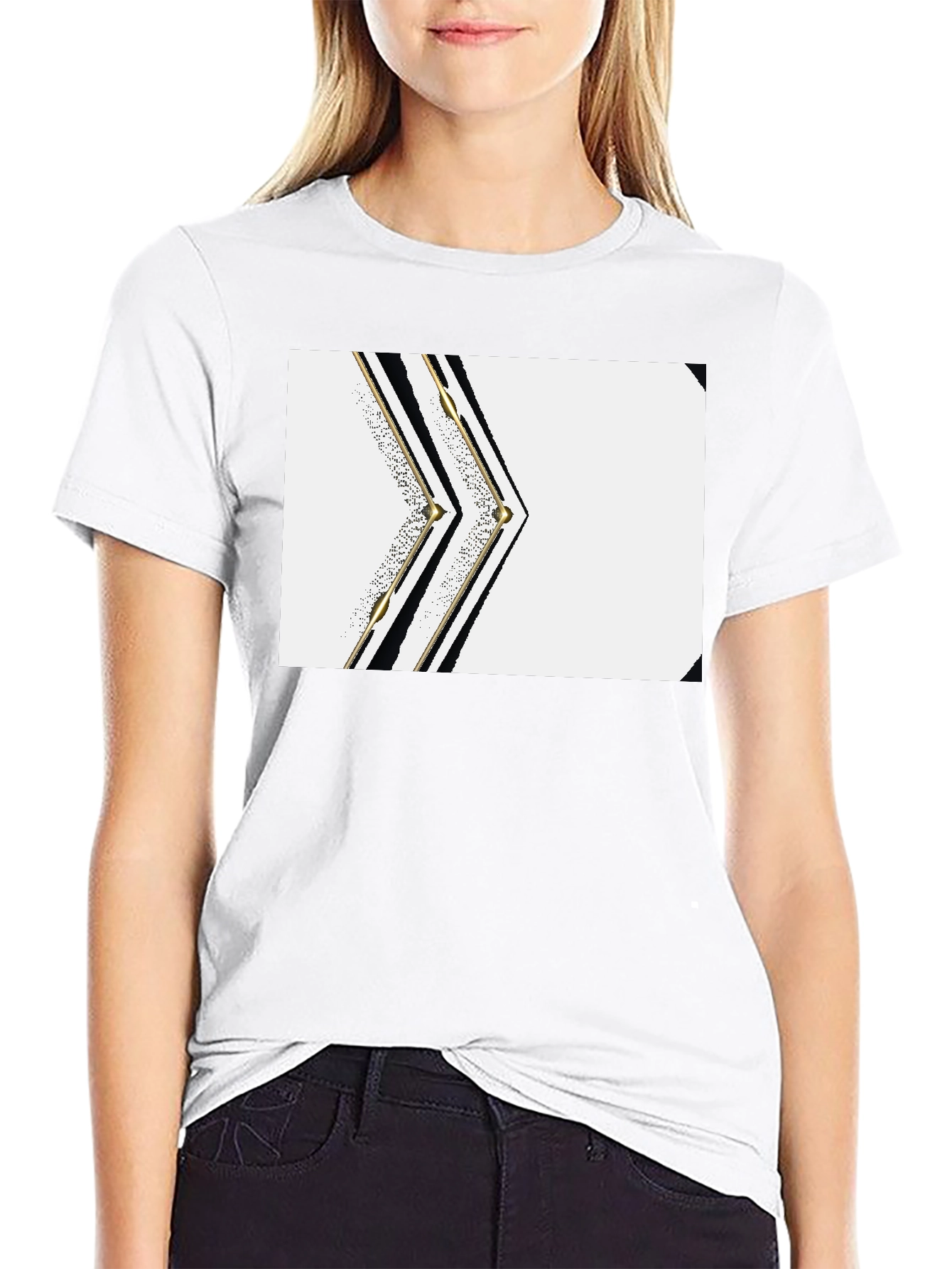 Modern Geometric Black T-Shirt