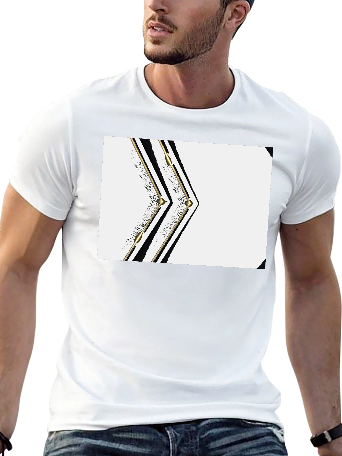 Modern Geometric Black T-Shirt