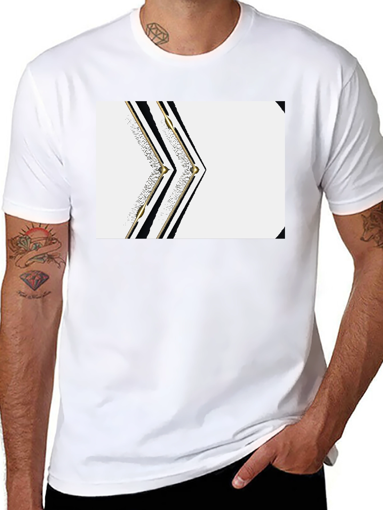 Modern Geometric Black T-Shirt