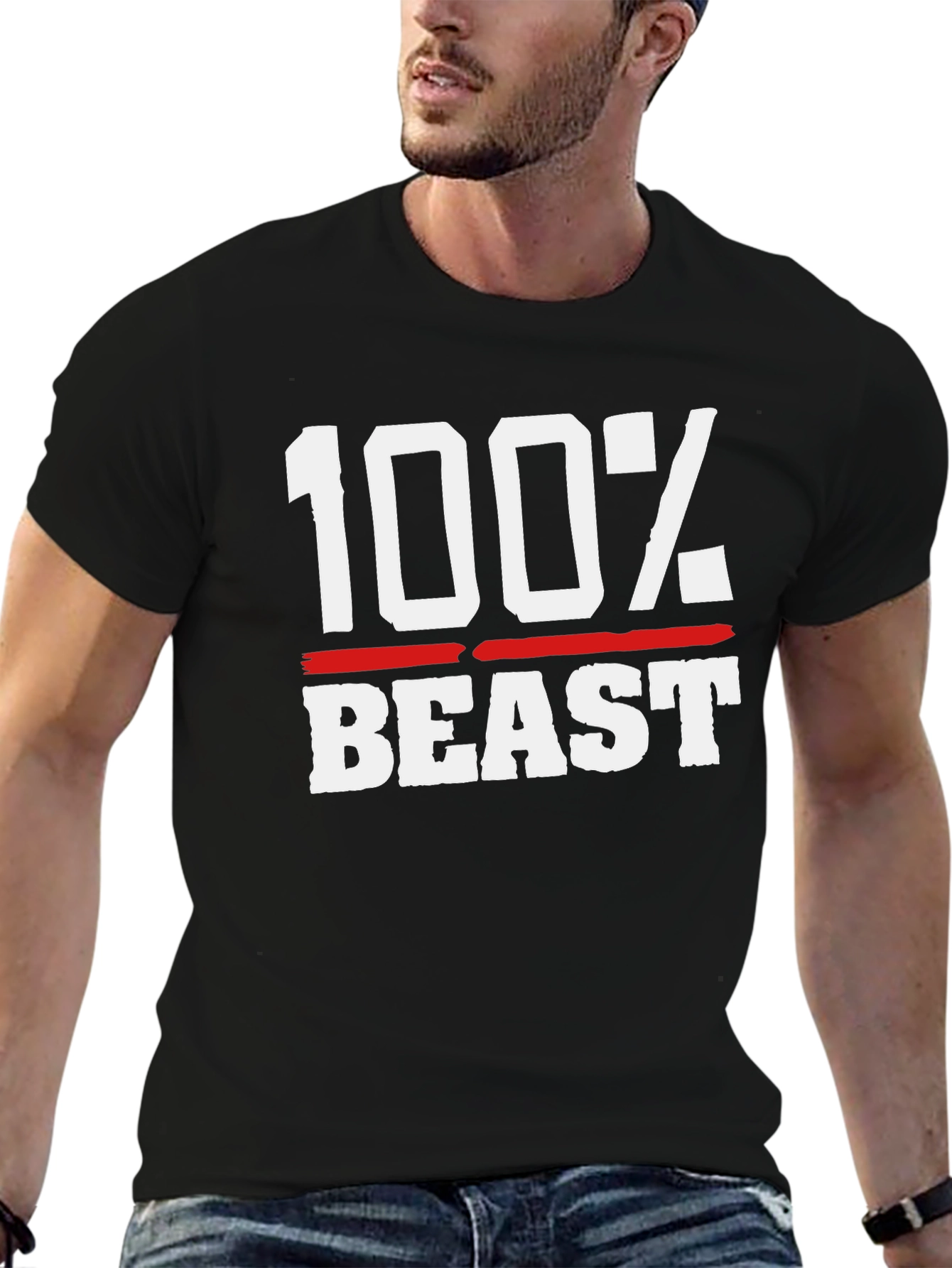 100% Beast Black Graphic Tee