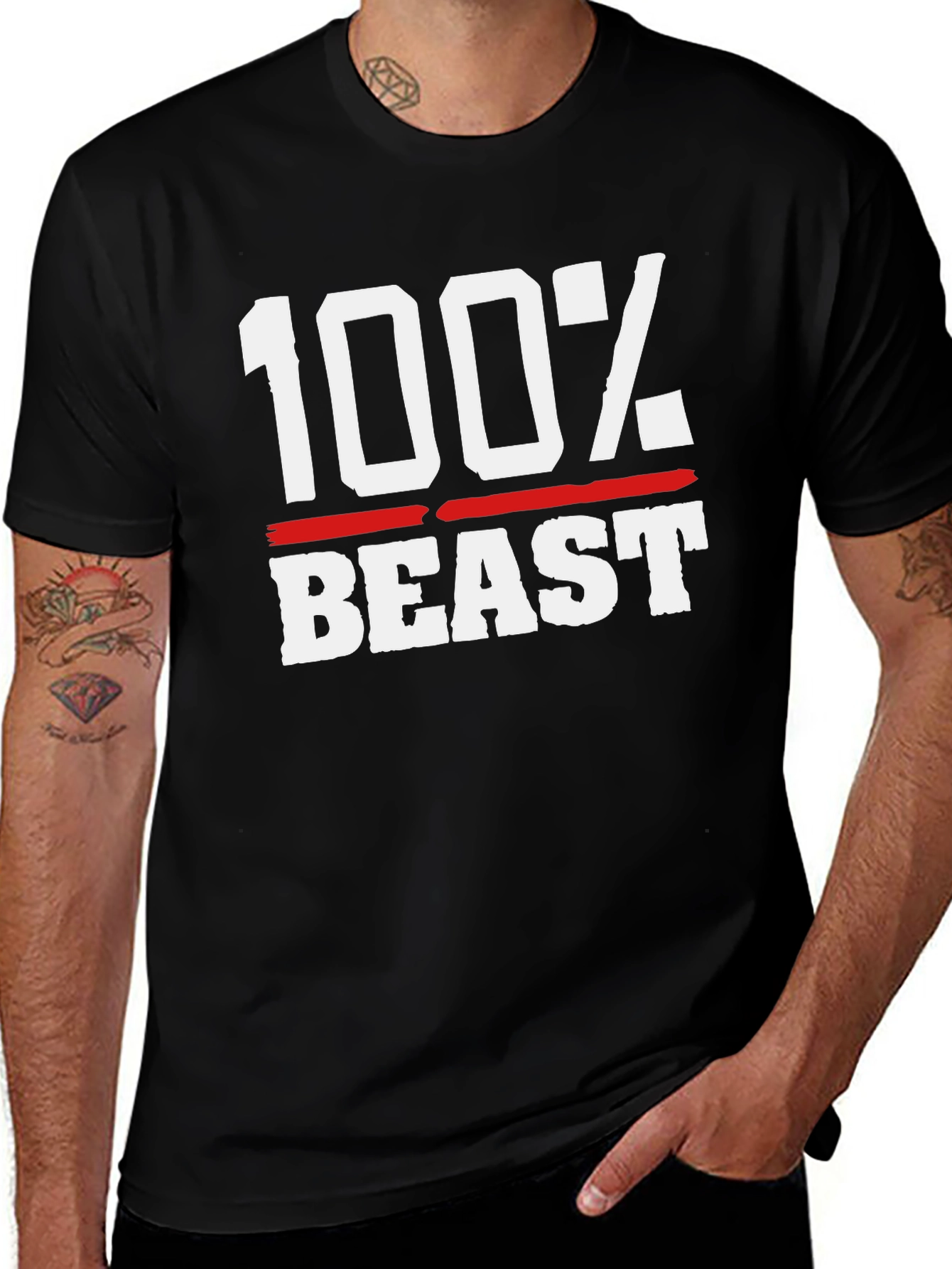 100% Beast Black Graphic Tee