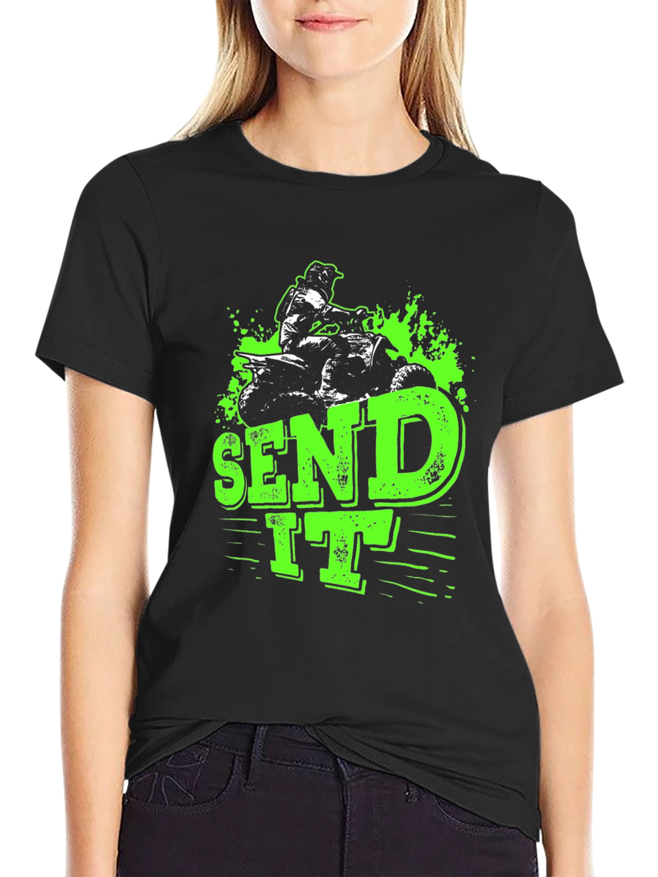 Send It ATV Rider Graphic Tee - Black