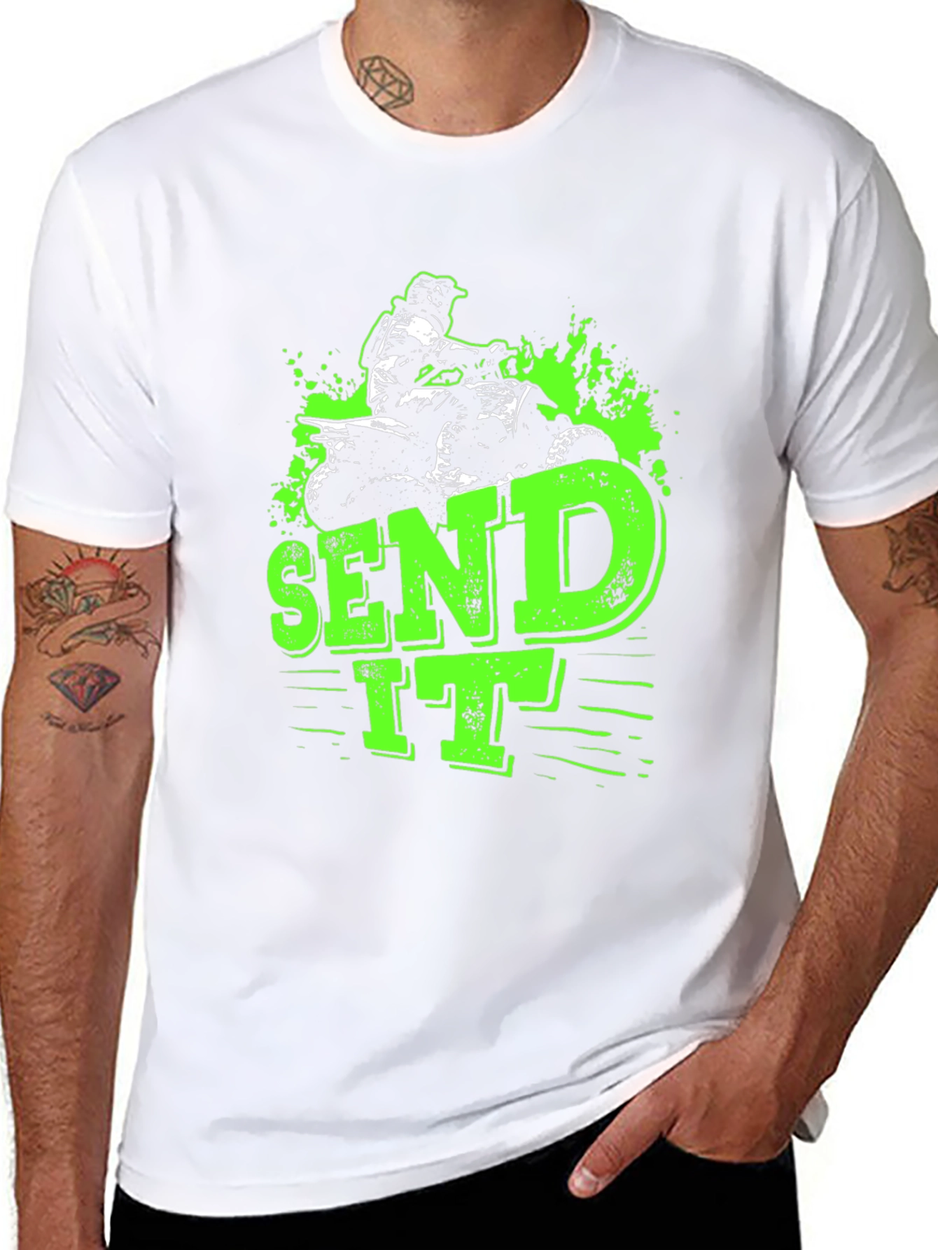Send It ATV Rider Graphic Tee - Black