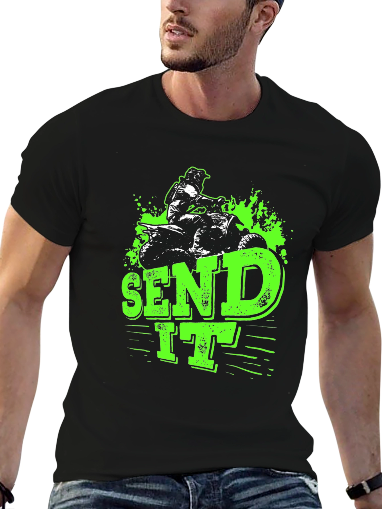 Send It ATV Rider Graphic Tee - Black