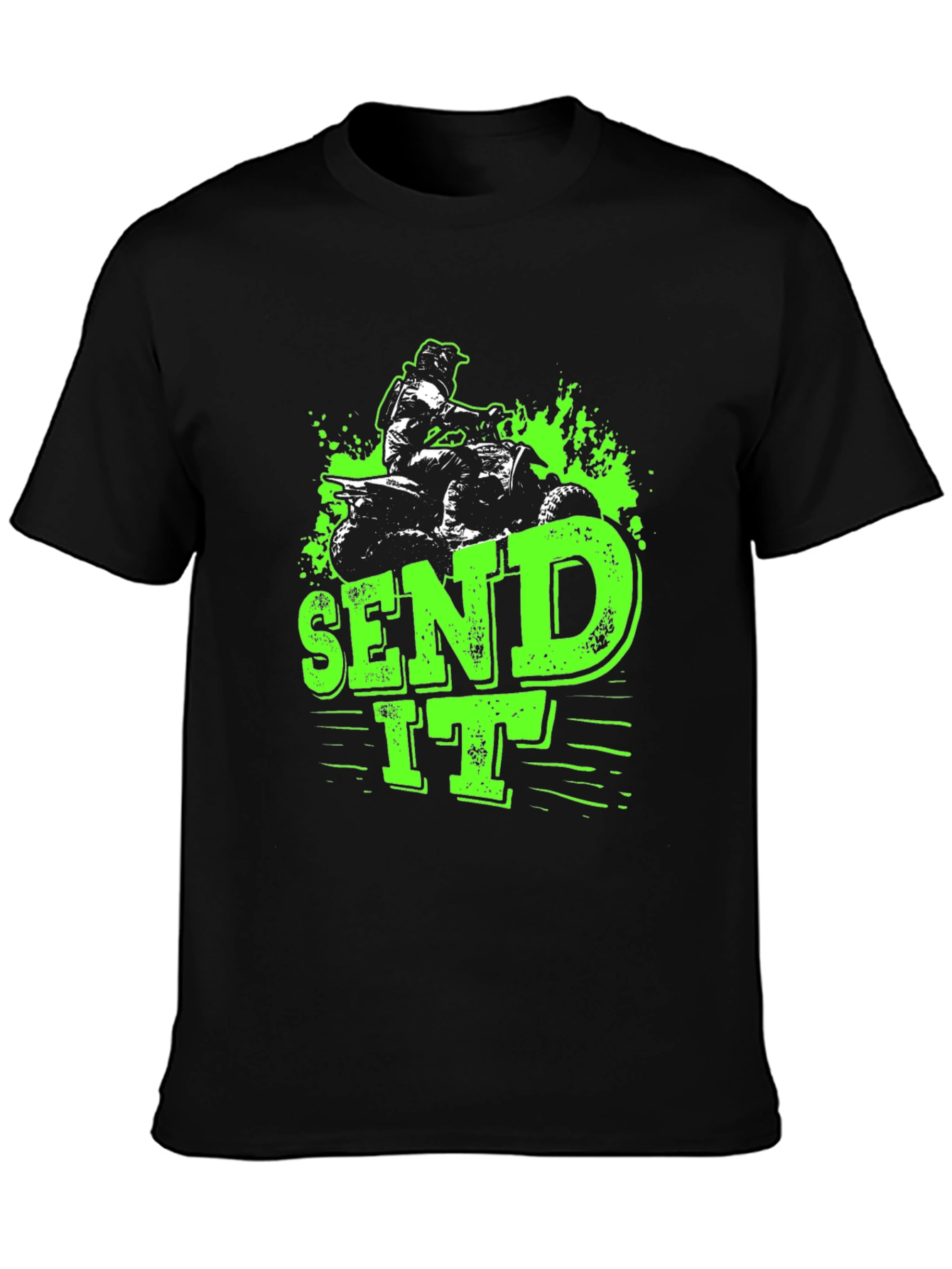 Send It ATV Rider Graphic Tee - Black