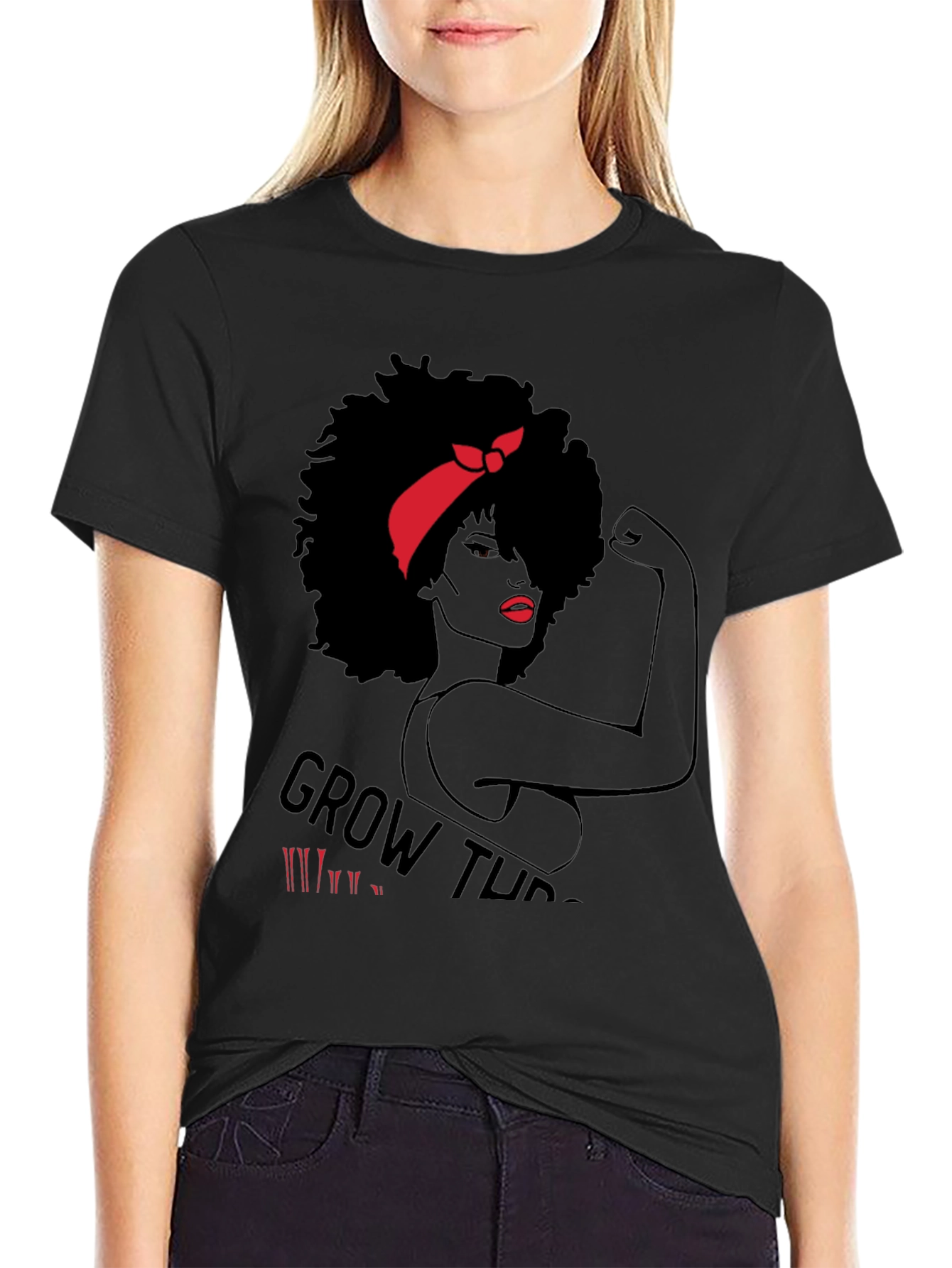 Empowered Woman Graphic T-Shirt - Black