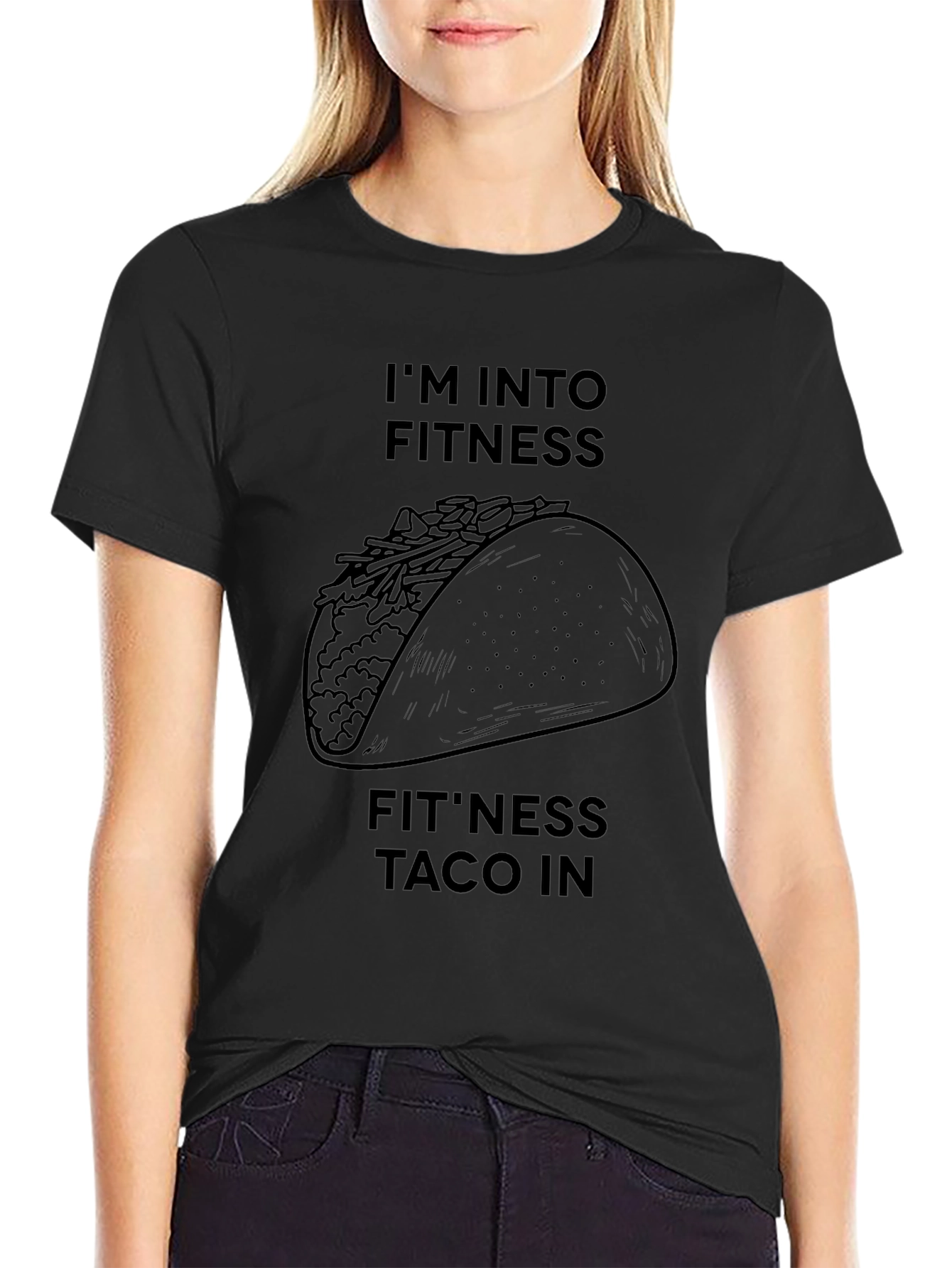 Fitness Taco Graphic Tee - Black Cotton