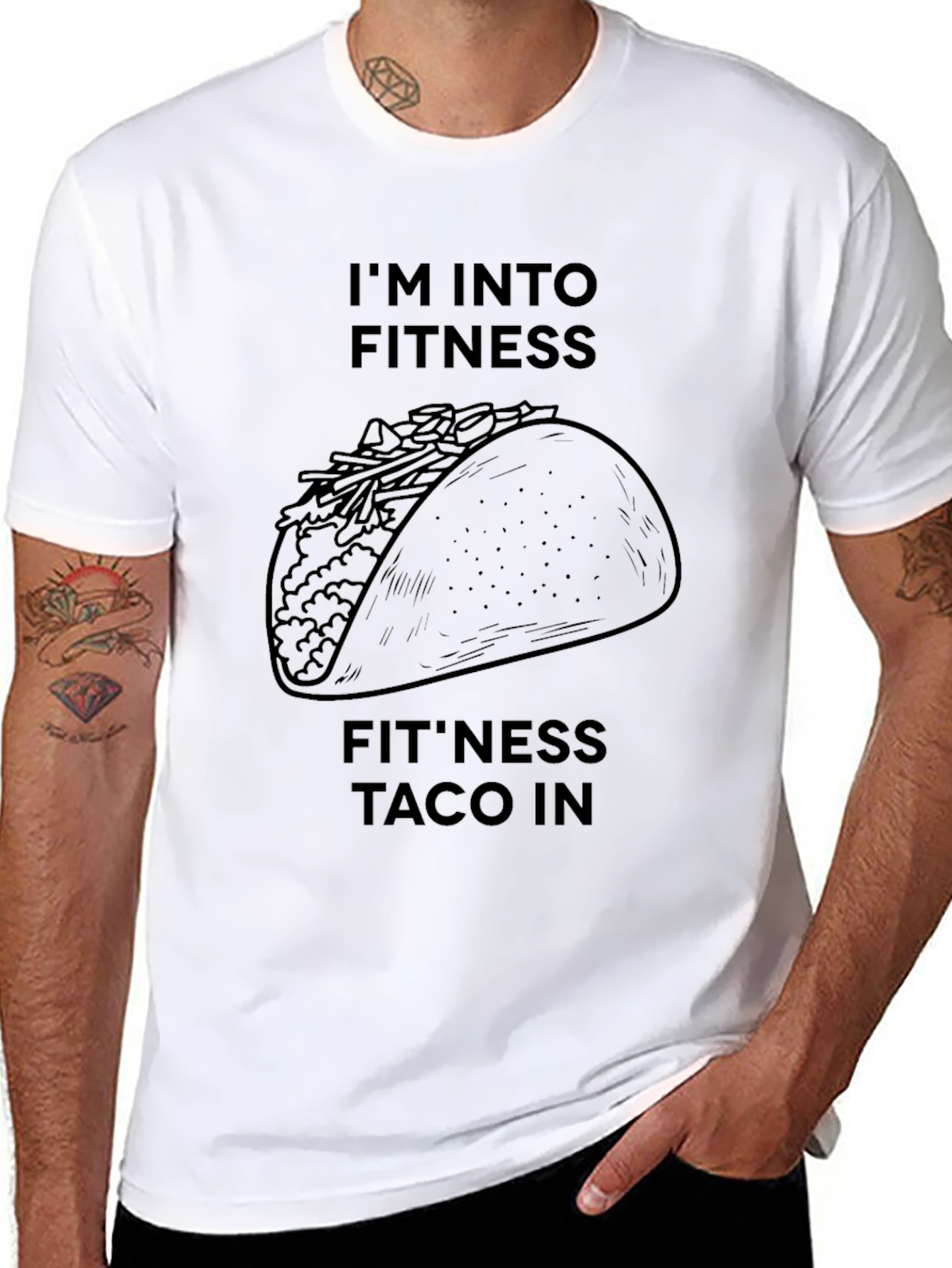 Fitness Taco Graphic Tee - Black Cotton
