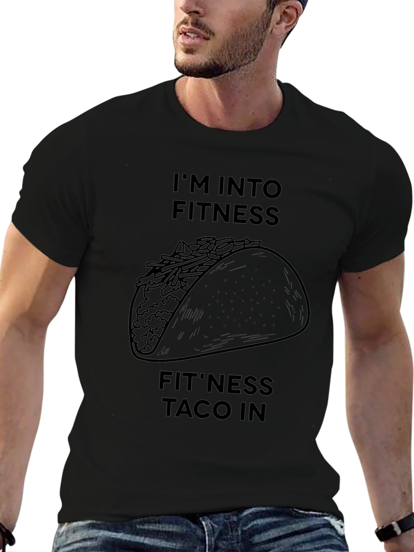 Fitness Taco Graphic Tee - Black Cotton