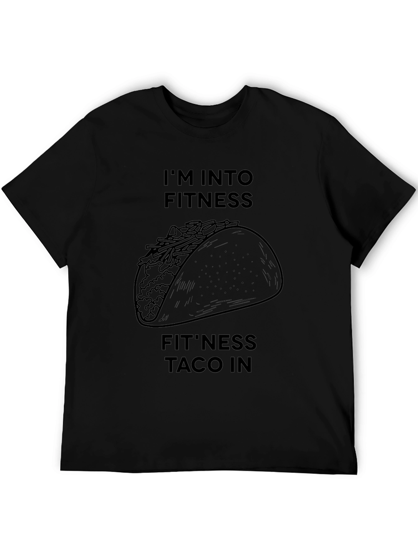 Fitness Taco Graphic Tee - Black Cotton