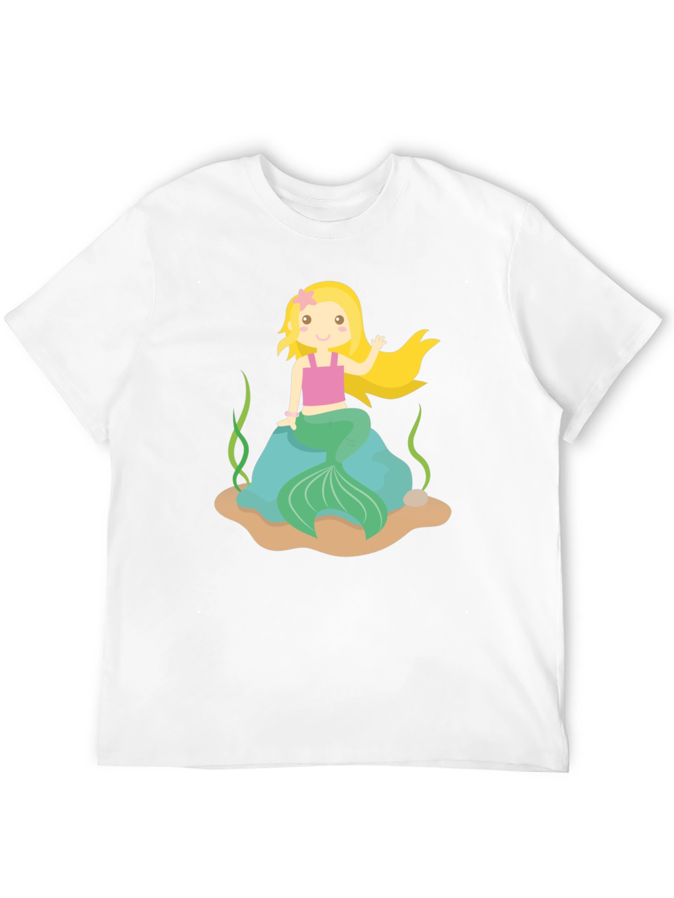 Mermaid Graphic Tee - Black Cotton Shirt