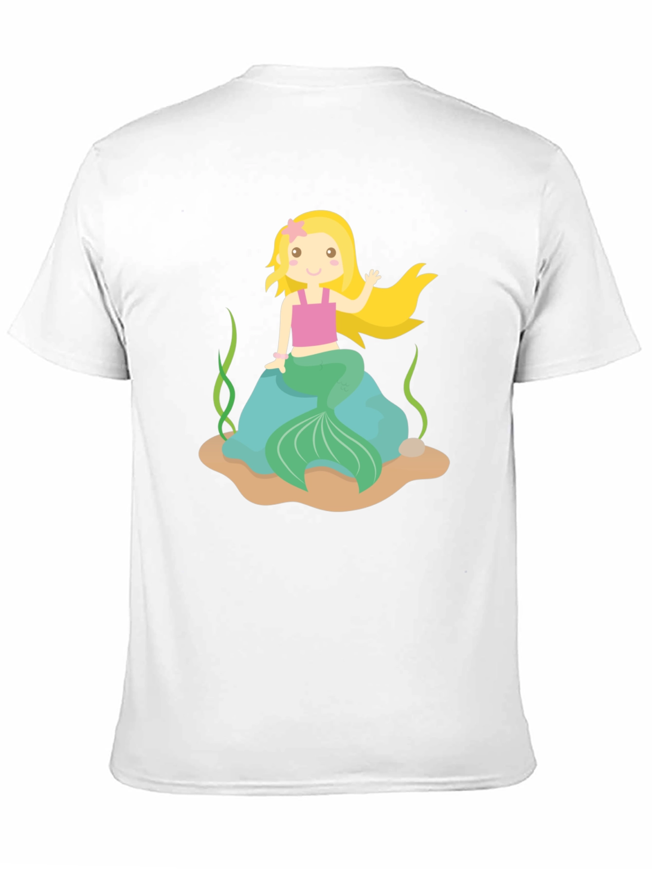 Mermaid Graphic Tee - Black Cotton Shirt
