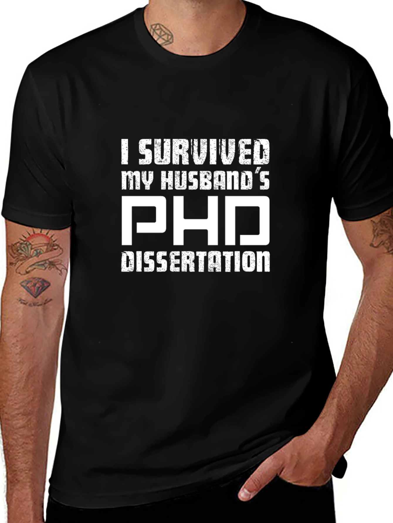 Husbands PhD Dissertation Survivor T-Shirt